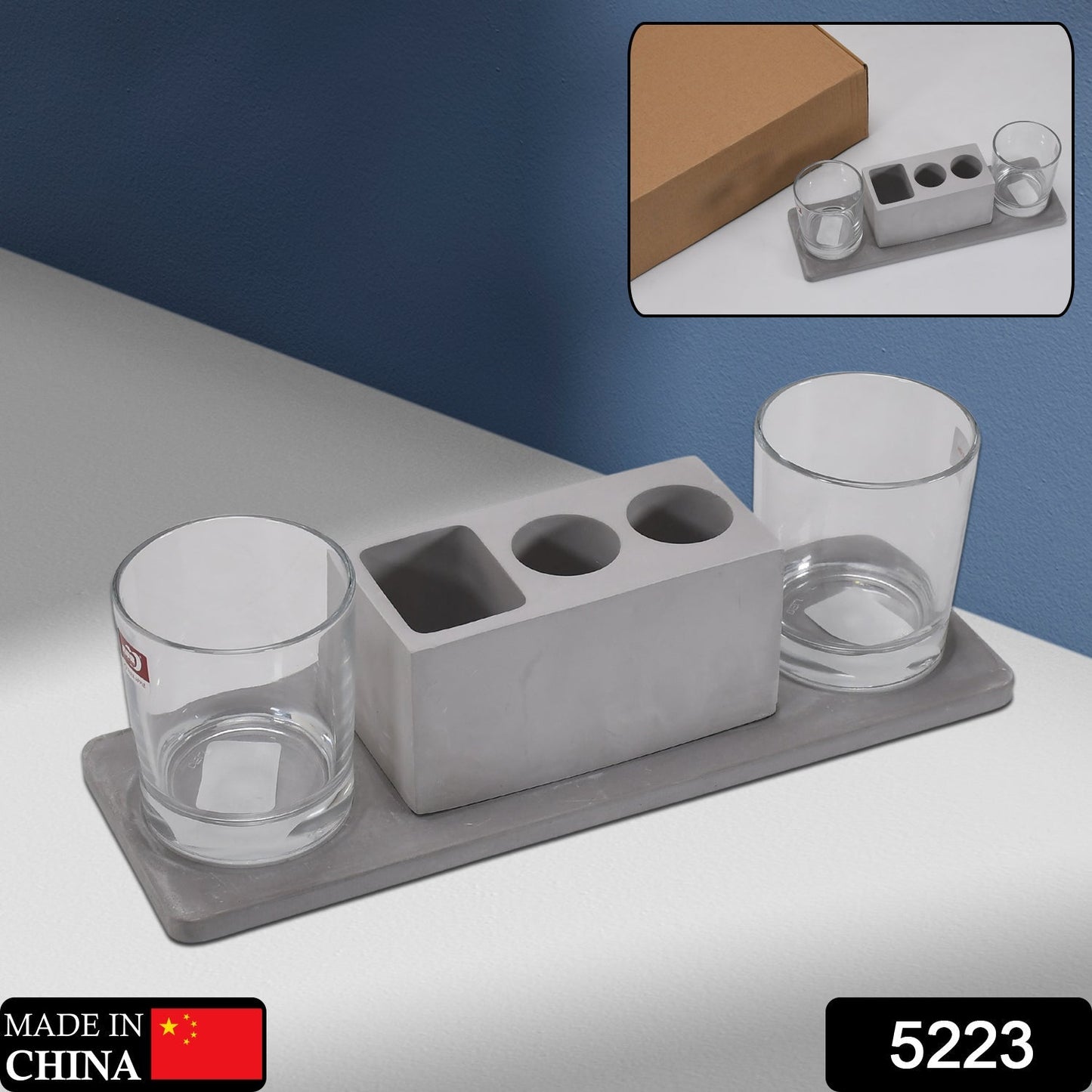 5223 2Wine Glass & Marbal Holder New & Attractive Design For Hotel & Cafes Use