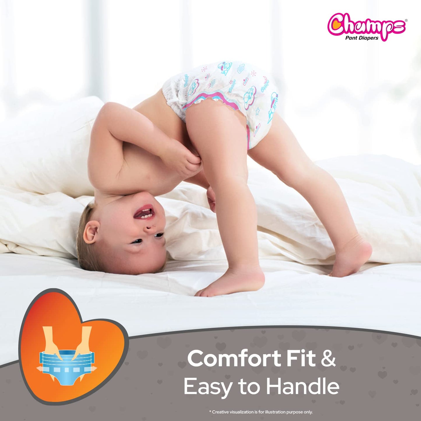 Baby Diaper High Absorbent Pant Diapers, Champs Soft and Dry Baby Diaper Pants Xl 54 Pcs (Extra Large , XL54 Pieces)