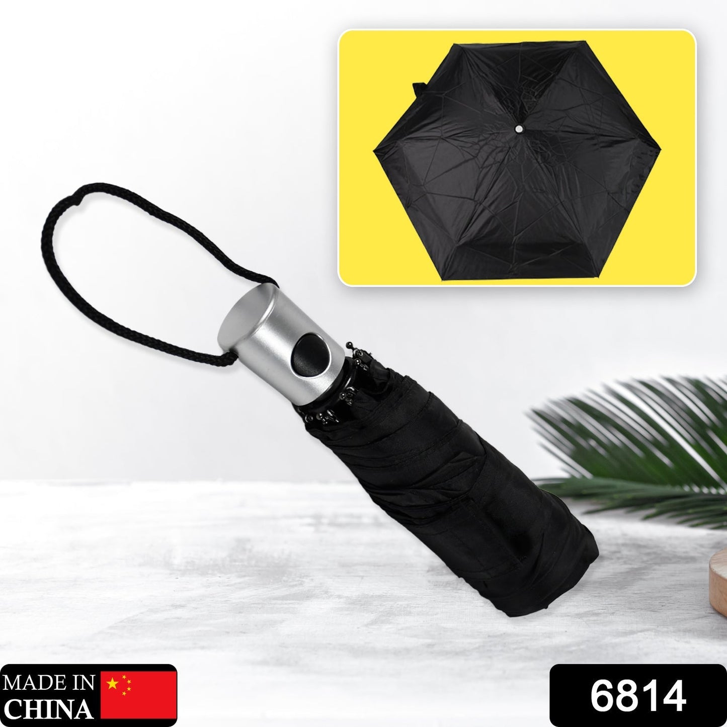 6814 Travel Inverted Umbrella Compact Windproof Umbrella Sun & Rain Umbrella for Men & Women