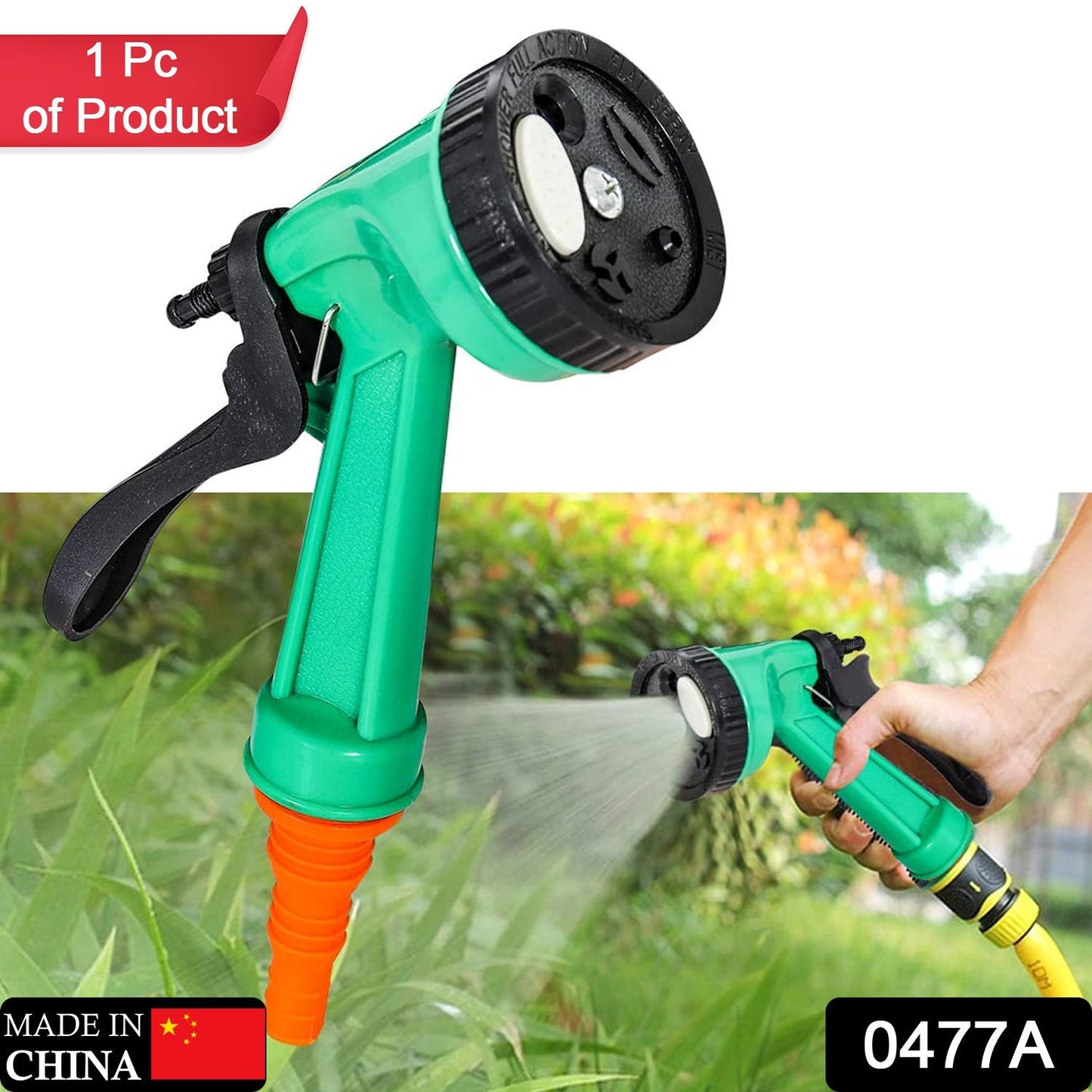 0477A Garden Hose Nozzle Spray Nozzle with Adjustable For Garden & Multi Use