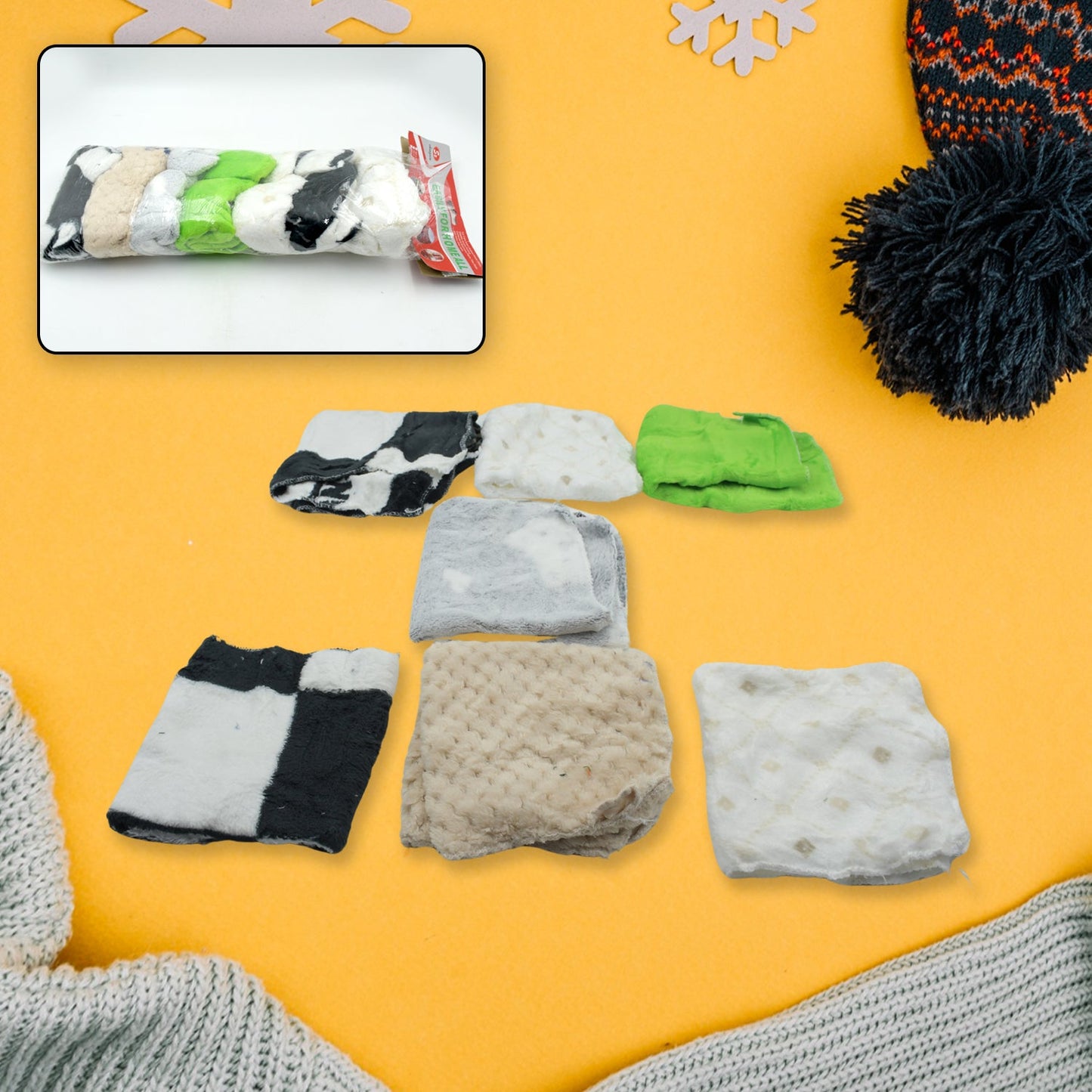 8802 Cotton Hand Towel Microfiber wash Basin Hanging Hand Towel Napkin Microfiber Cloth Cartoon Kitchen Accessories, Travel Friendly | Home & Kitchen Use ( 7 pcs Set )