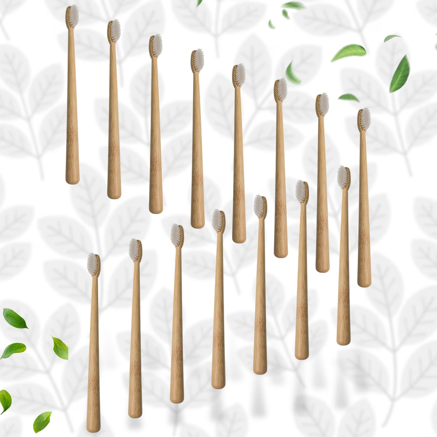 Bamboo Wooden Toothbrush Soft Toothbrush Wooden Child Bamboo Toothbrush Biodegradable Manual Toothbrush for Adult, Kids (15 pcs set / With Round Box)