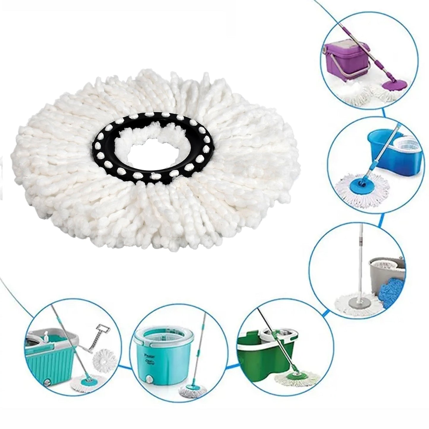 1114 Polyester Mop Head Refill Easy to Replace & Easy To use Premium Refill For All Type Mop Use