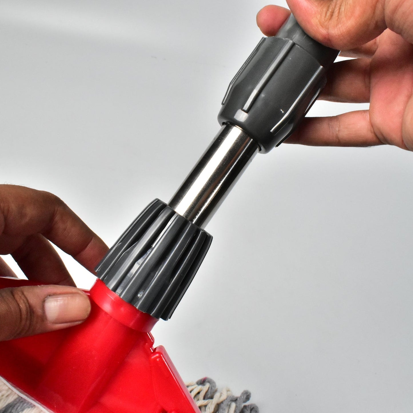 7869 DRY CLEANING FLAT MICROFIBER FLOOR CLEANING MOP WITH STEEL ROD LONG HANDLE DRY MOP