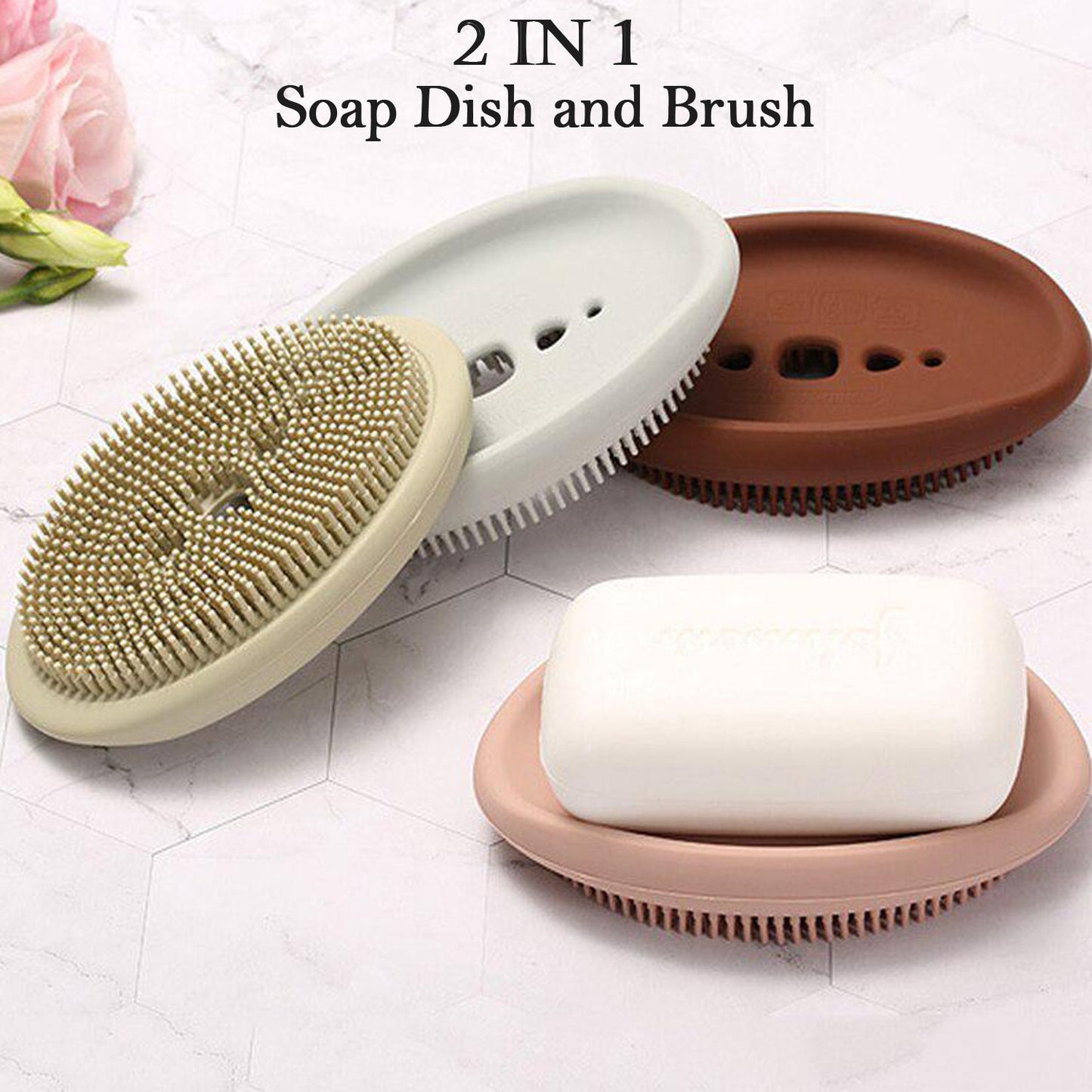 6137 2 in 1 Silicone Cleaning Brush used in all kinds of bathroom purposes for cleaning and washing floors, corners, surfaces and many more things.