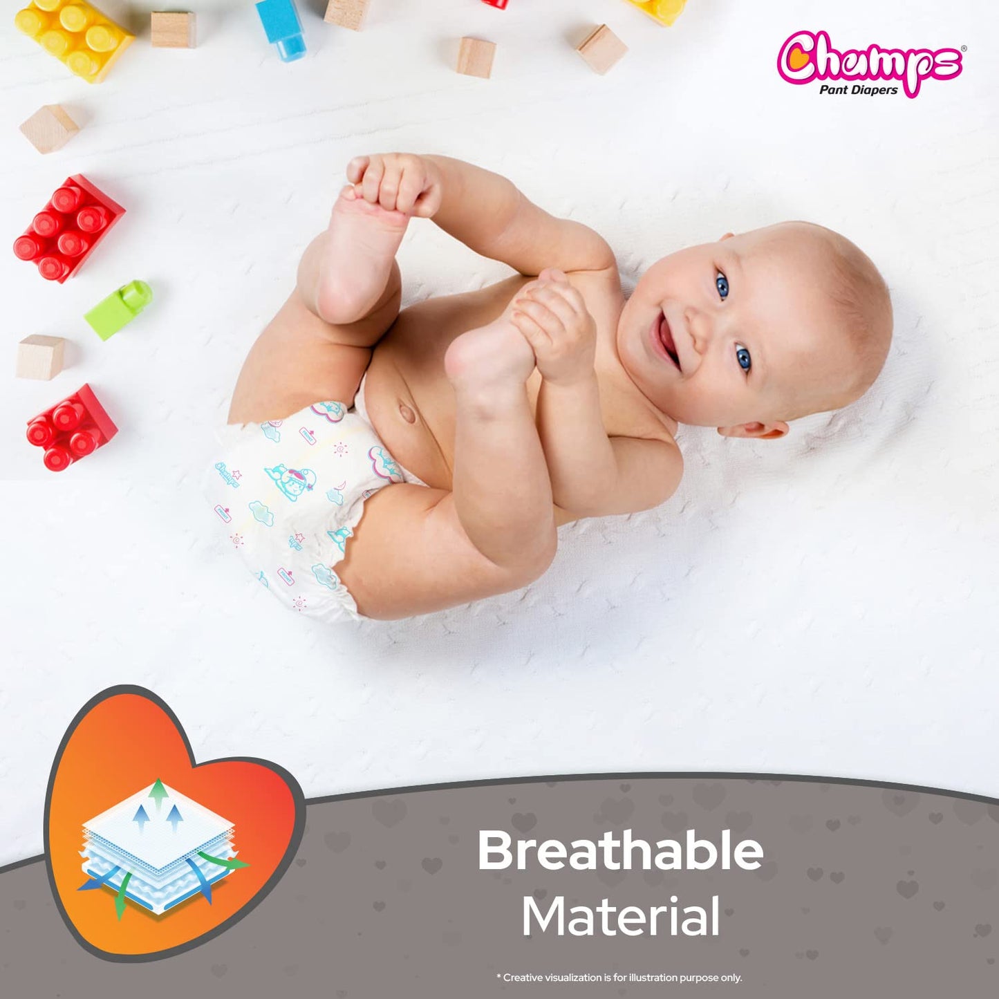 Baby Diaper High Absorbent Pant Diapers, Champs Soft and Dry Baby Diaper Pants Xl 54 Pcs (Extra Large , XL54 Pieces)