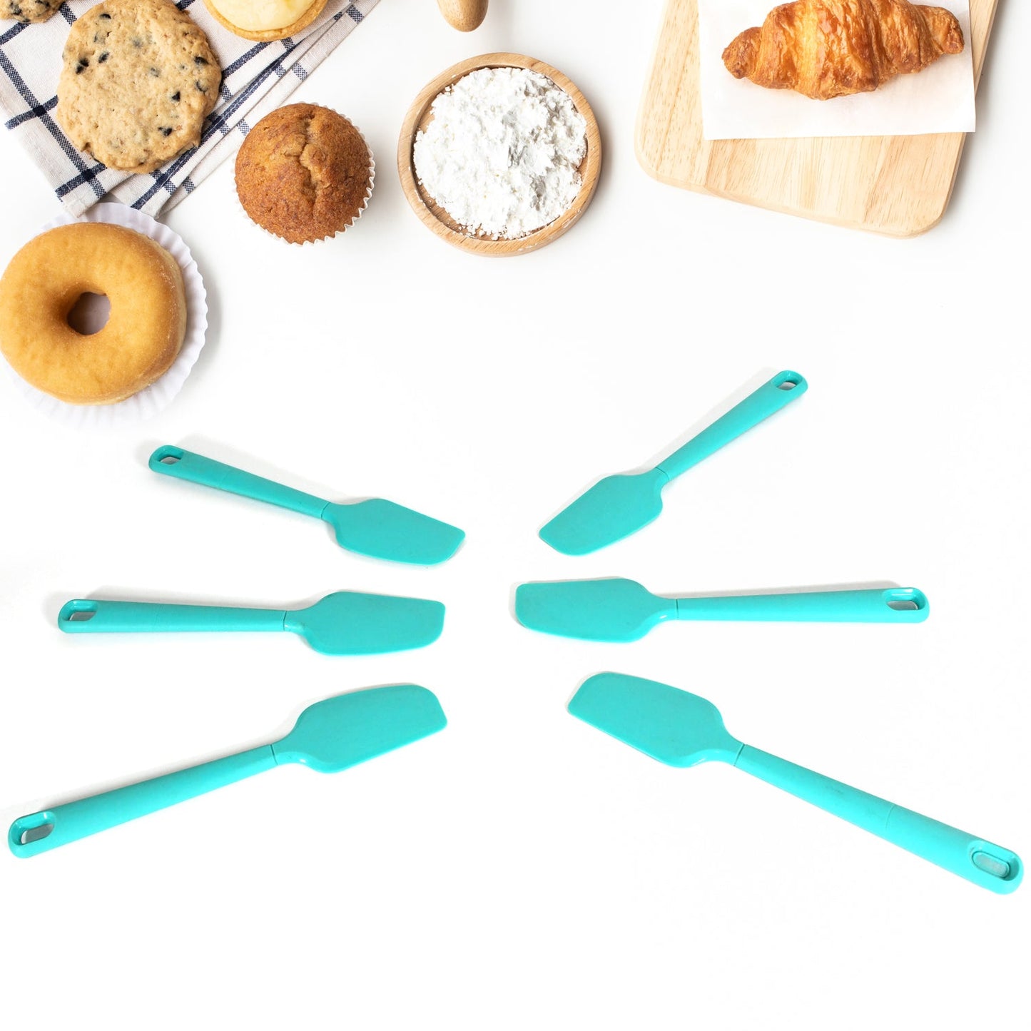 Multipurpose Silicone Spoon, Silicone Basting Spoon Non-Stick Kitchen Utensils Household Gadgets Heat-Resistant Non Stick Spoons Kitchen Cookware Items For Cooking and Baking (6 Pcs Set)