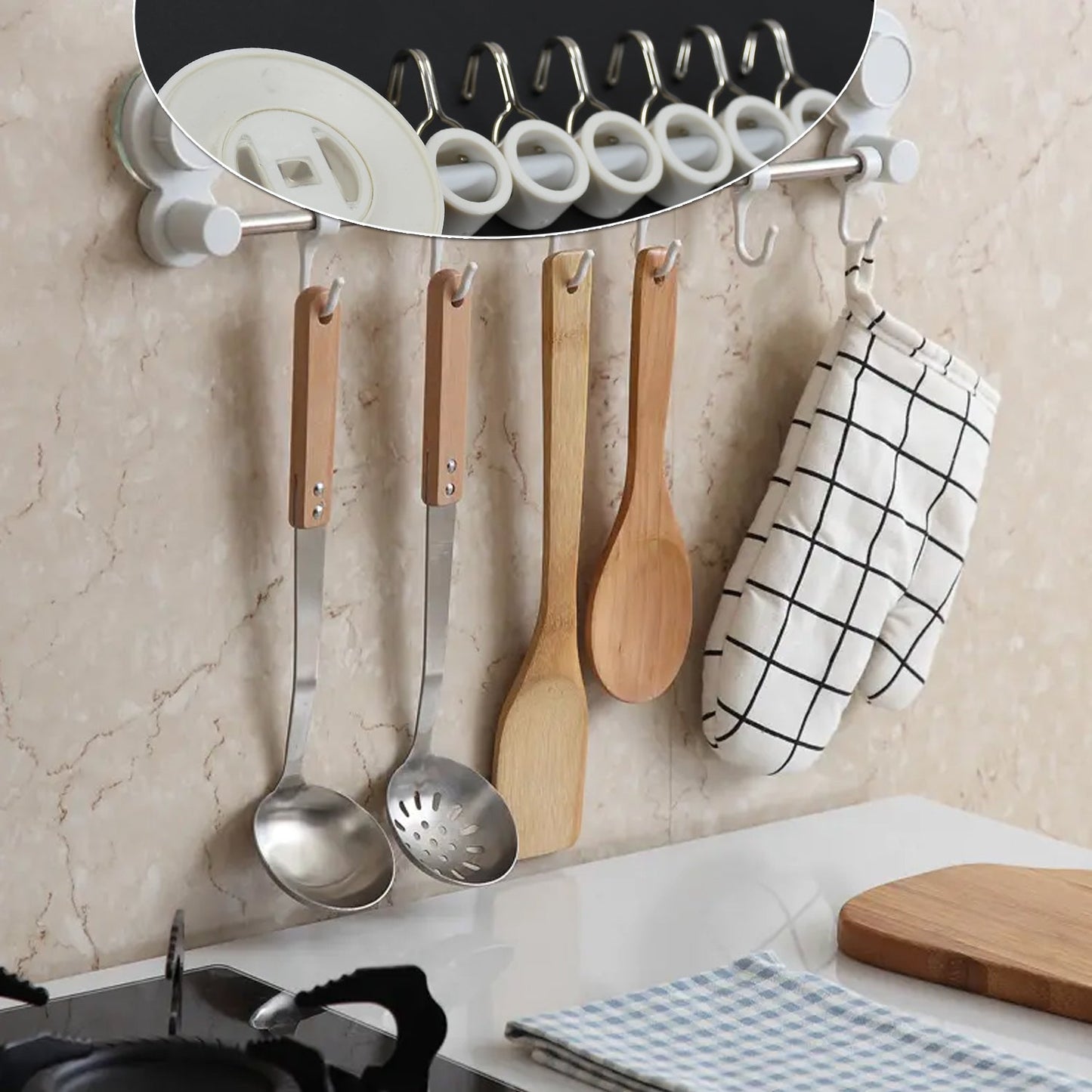 7477 Moon Hook 6 Wall Hook Multiuse Hook For Home & Bathroom Use hook