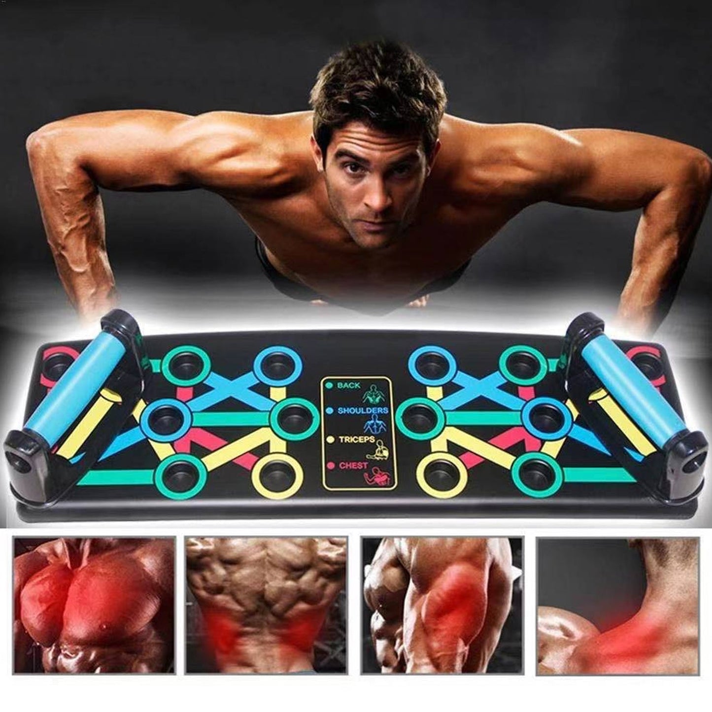 6650 Body Building Portable Push Up Board System with Strong Grip Handle for Chest Press, Gym & Home Exercise, Strength Training, Dips/Push Up Stand for Men & Women