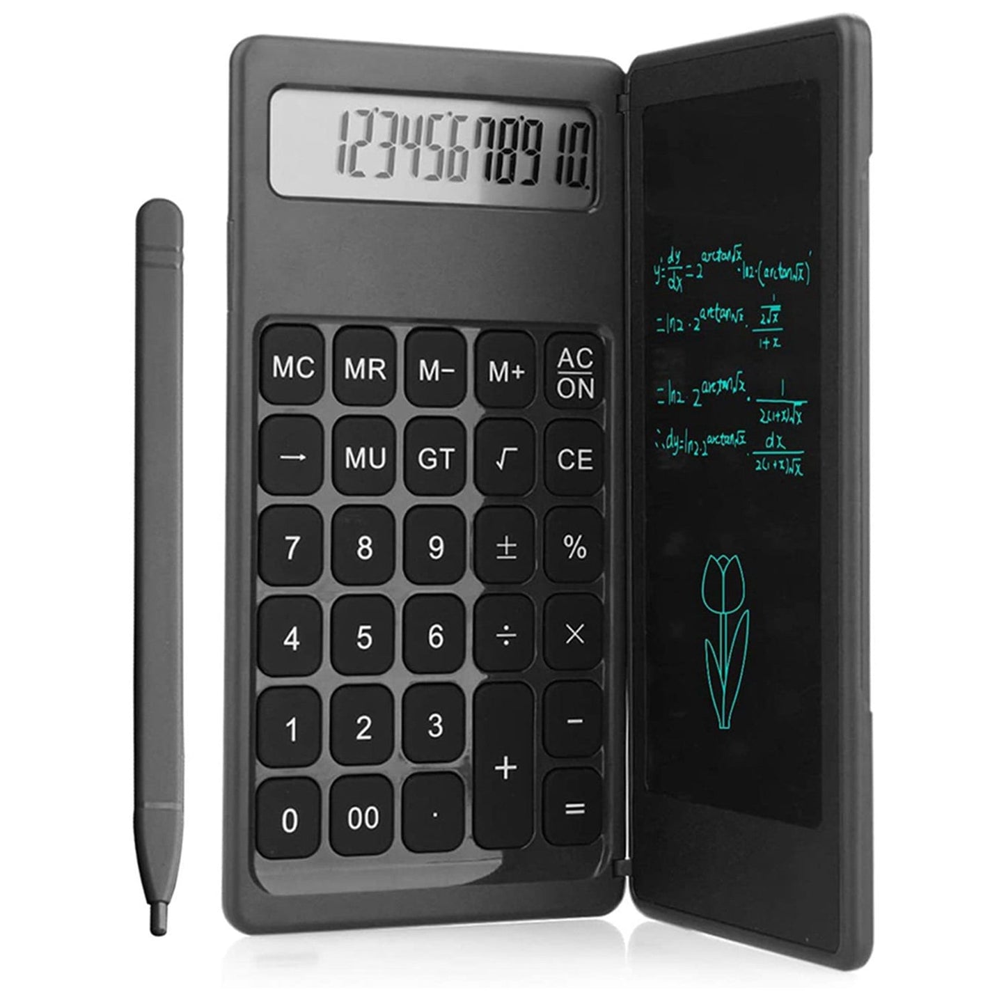 Foldable Calculator With 6 Inch LCD Tablet Digital Drawing Pad Stylus Pen Erase Button Lock Function Smart Calculator -01