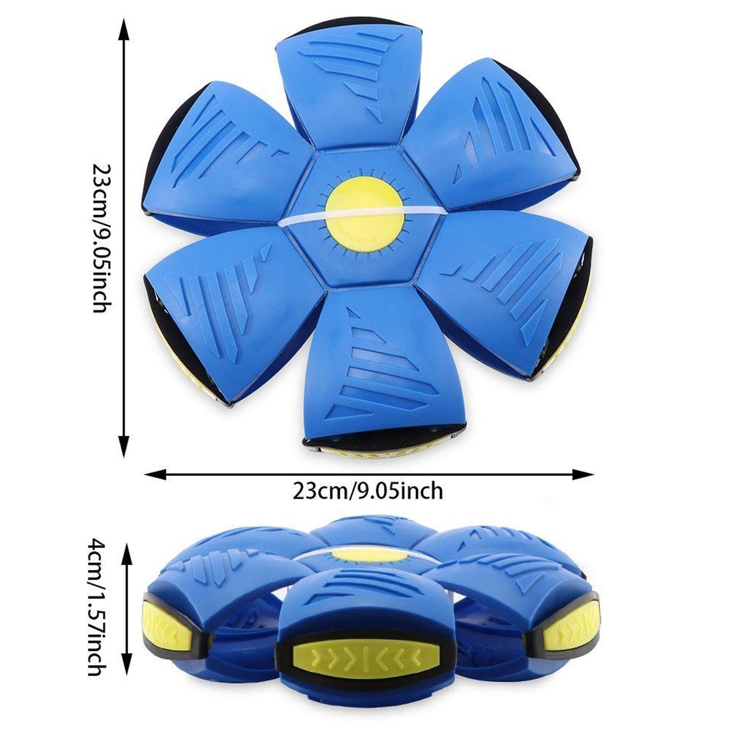 8039 Football Flat Throw Disc - with 3 LED Light Flying Toys