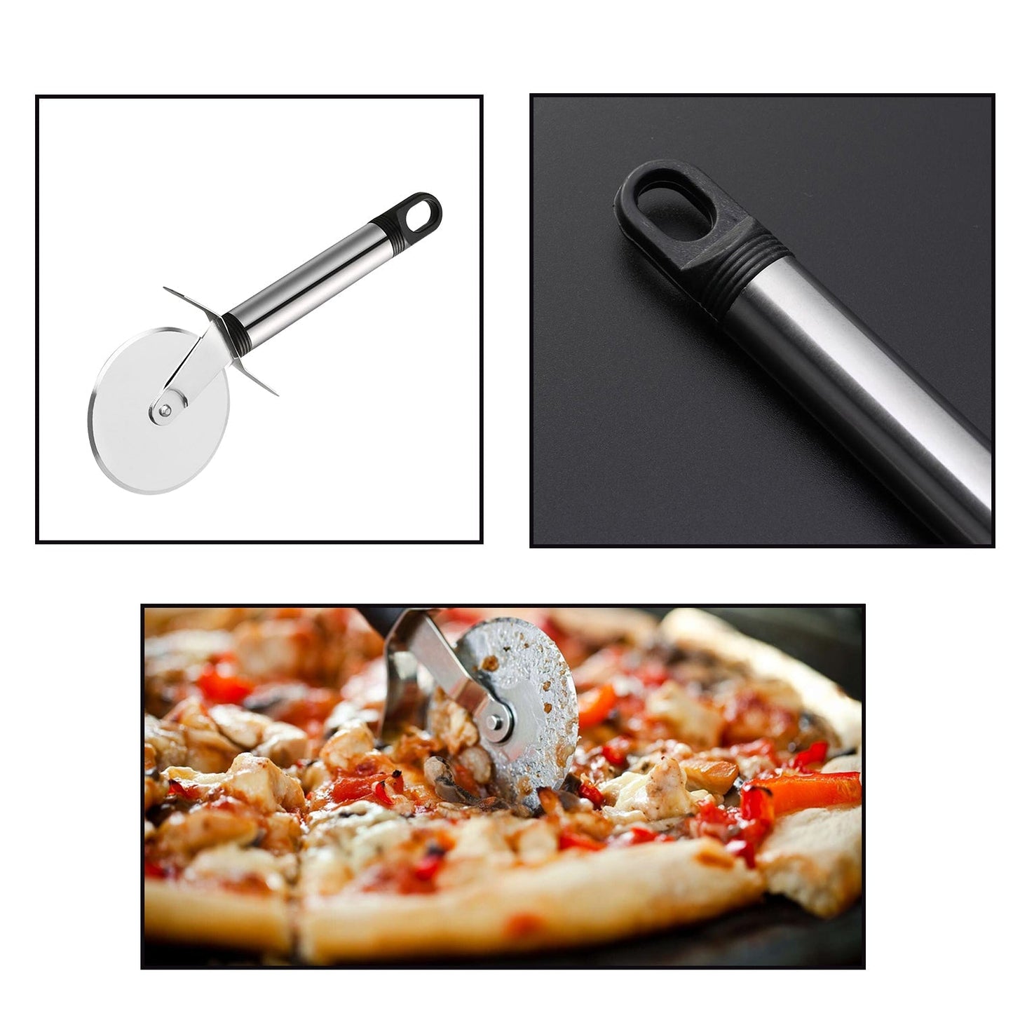 2732 Stainless Steel Pizza Cutter, Pastry Cake Slicer, Sharp, Wheel Type