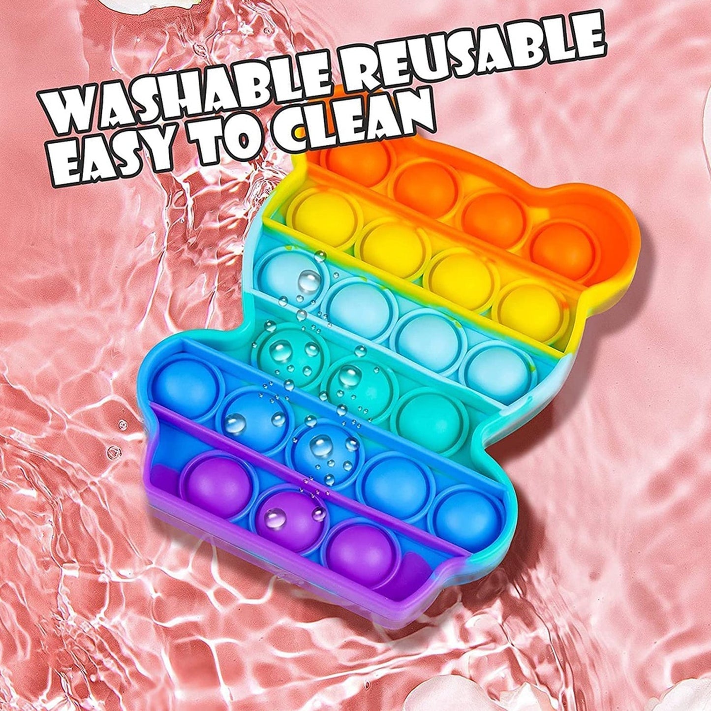 4474 Bear Pop It Fidget Toys Stress Relief Rainbow Toy ( 1 pcs )