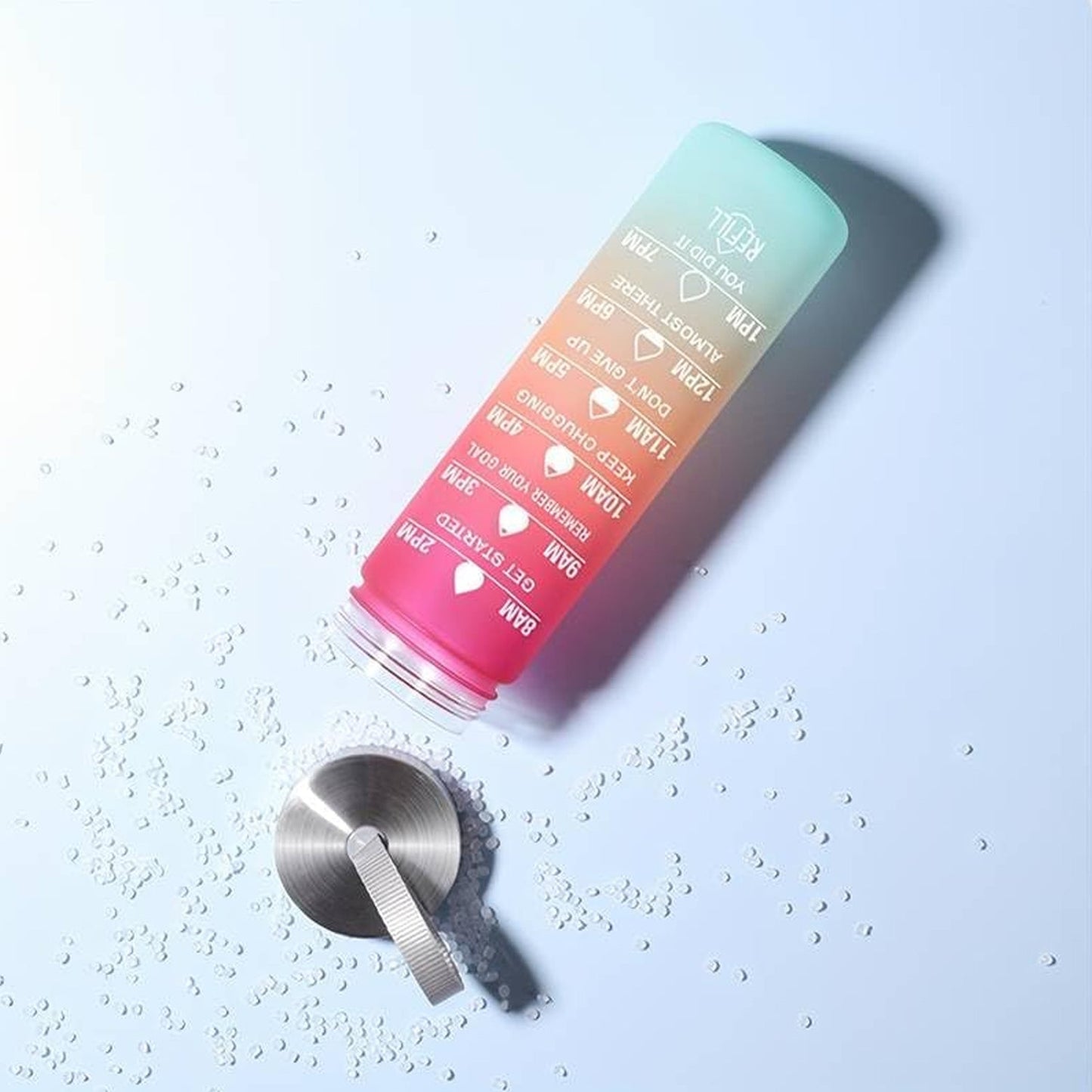 Plastic Water Bottle 2 pc Different Size Bottle High Quality Water Bottle Plastic Water Bottle BPA-Free & Leak-Proof! Cartoon Printed Design for Kids' School, For Fridge, Office, Sports, School, Gym, Yoga (2 Pc Set)