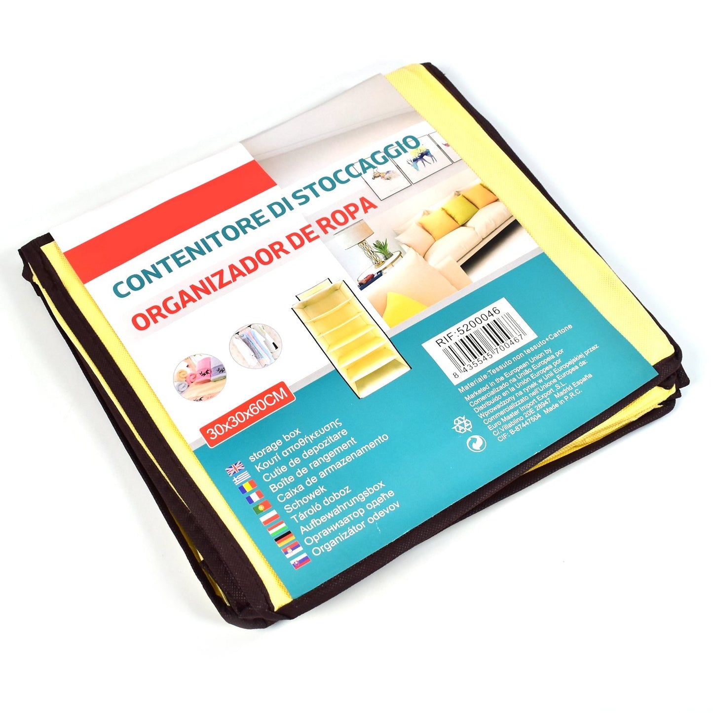 6370 6 Shelf Hanging Closet Organizer, Space Saver, Sweater & Clothing Shelves, Breathable Material Keeps Away Dust & Odors,