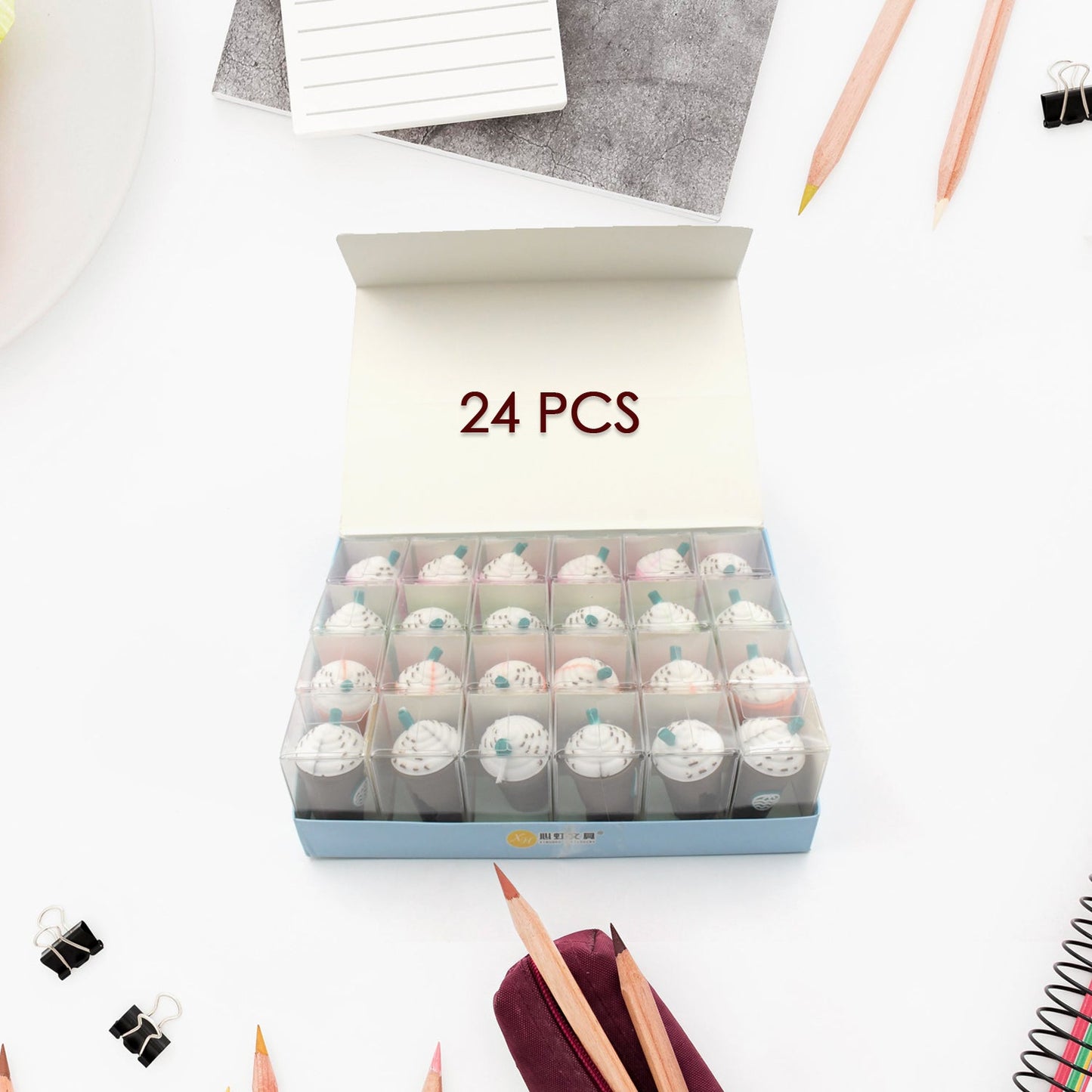 2In1 3D Cute Coffee Or Ice cream Shape sharpner Like Rotary Manual Pencil Sharpener for Kids Ice Cream Style Office School Supplies, Back to School Gift for Students,Kids Educational Stationary kit, B'Day Return Gift