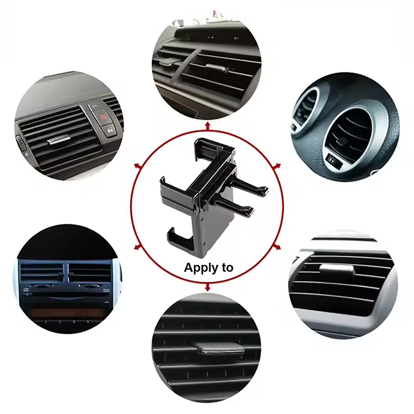 12857 Smartphone Car Phone Holder Car Air Conditioning Vent Phone Holder, Holder Stand for Mobile Phone Cellphone GPS, Dashboard Bracket for Car (1 Pc)