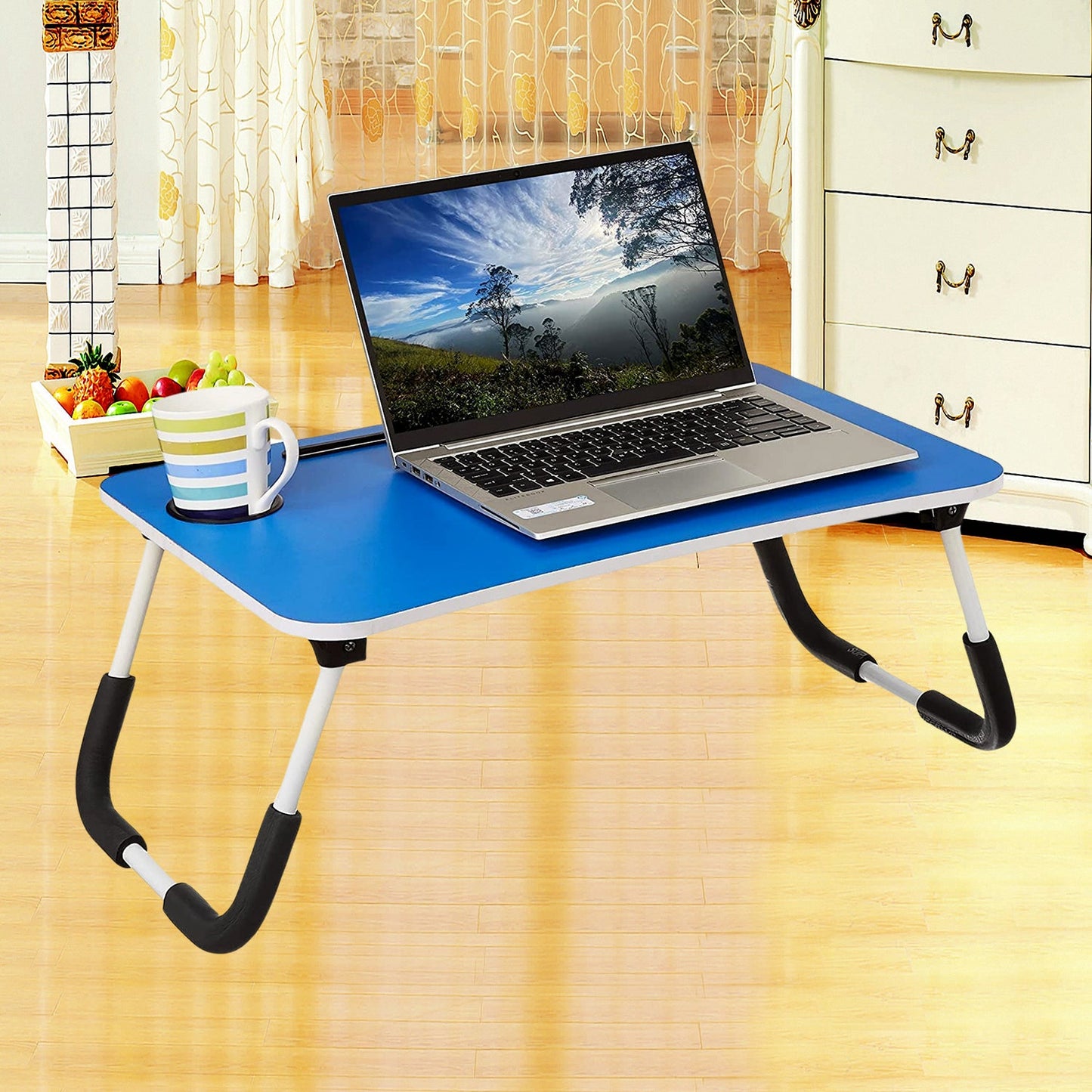 4492 Multi-Purpose Laptop Desk for Study and Reading with Foldable Non-Slip Legs Reading Table Tray, Laptop Table, Laptop Stands, Laptop Desk, Foldable Study Laptop Table