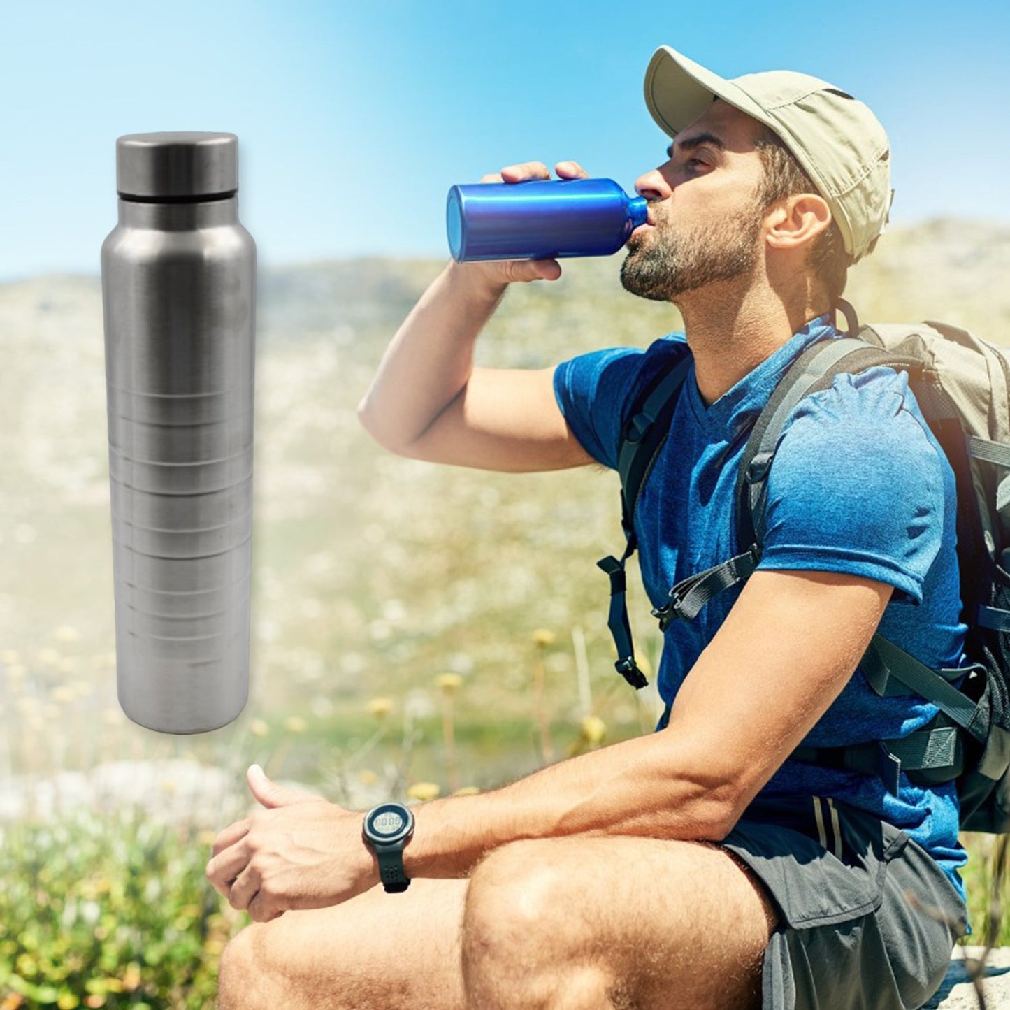 Unbreakable Stainless Steel Leak Proof Fridge Water Bottle, Cold & Hot Thermosteel Bottle| Leak Proof | Office Bottle | Gym | Home | Kitchen | Hiking | Trekking | Travel Bottle (1000 ml)
