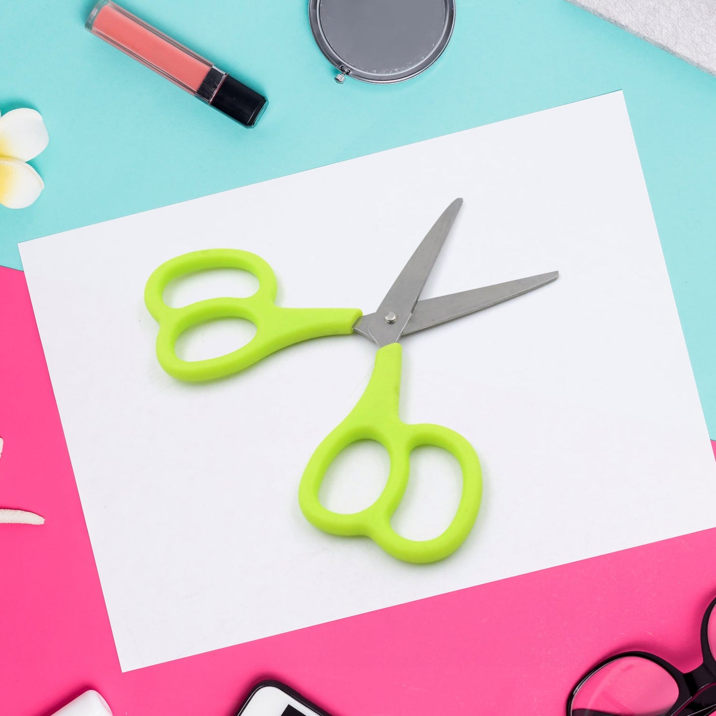 7563 Stainless Steel Double Grip Scissors, Multipurpose | Comfort Grip Handle and Stainless Steel Blades | Paper, Photos, Crafts, All Purpose, Office (1 Pc)