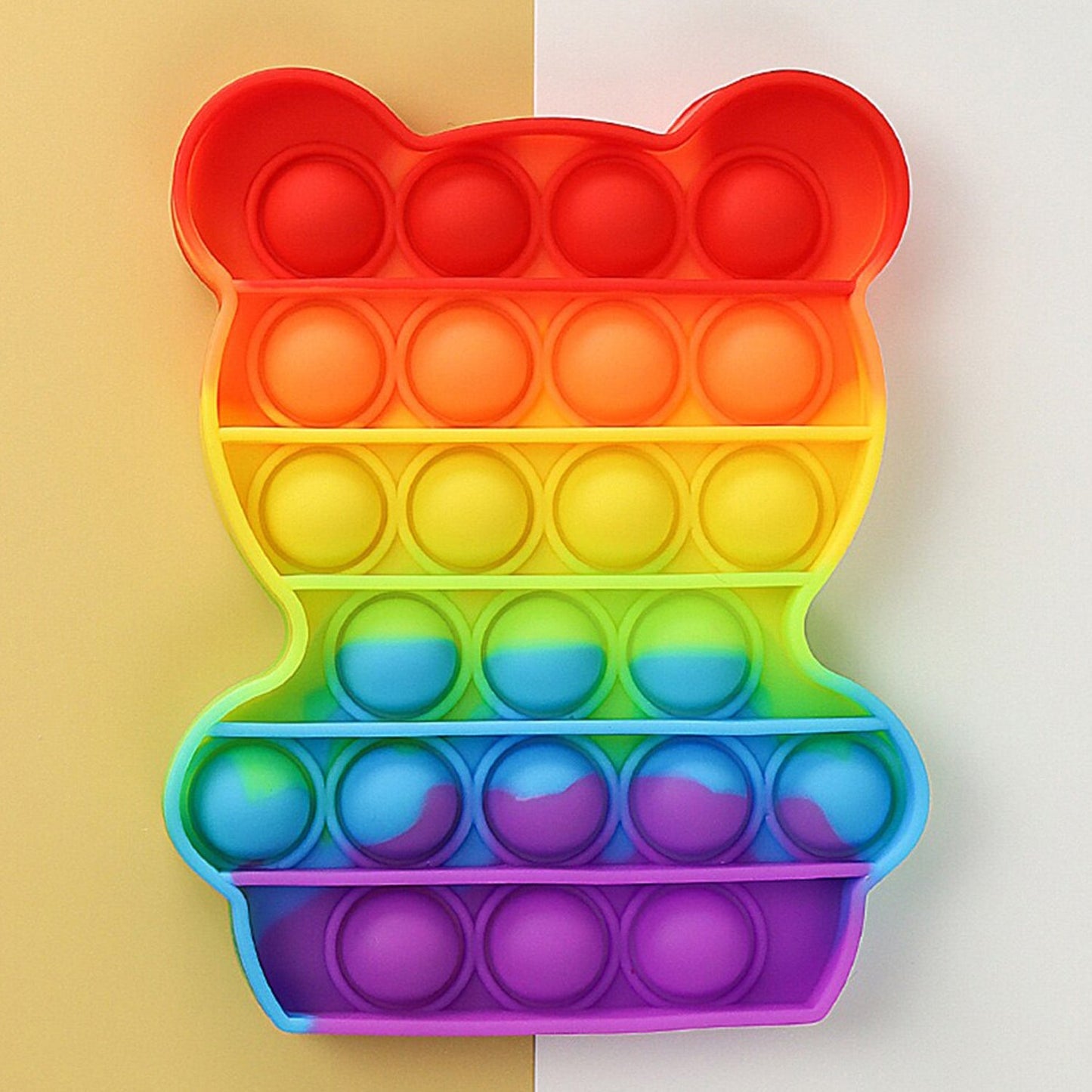 4474 Bear Pop It Fidget Toys Stress Relief Rainbow Toy ( 1 pcs )