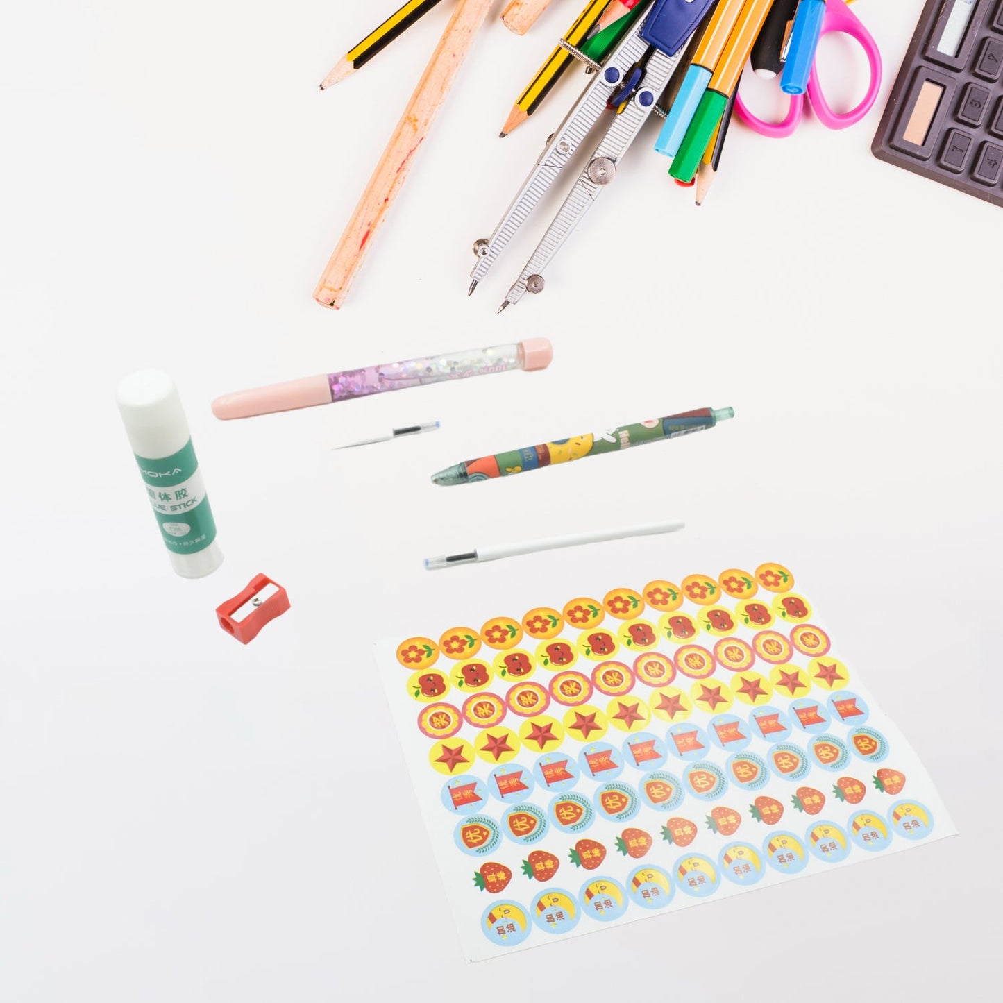 Cartoon Stationery Box Cartoon Design School Box Book , diary , Pen , Eraser, Sharpner , Sticker & Pen Refill Student Gift School box (1 box)