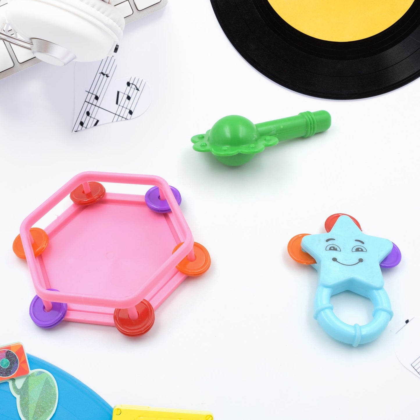 Musical Gallery Khanjari Musical Instrument Toy Baby Play Toy Fun Return Gift for Kids Birthday (3 Pc Set)
