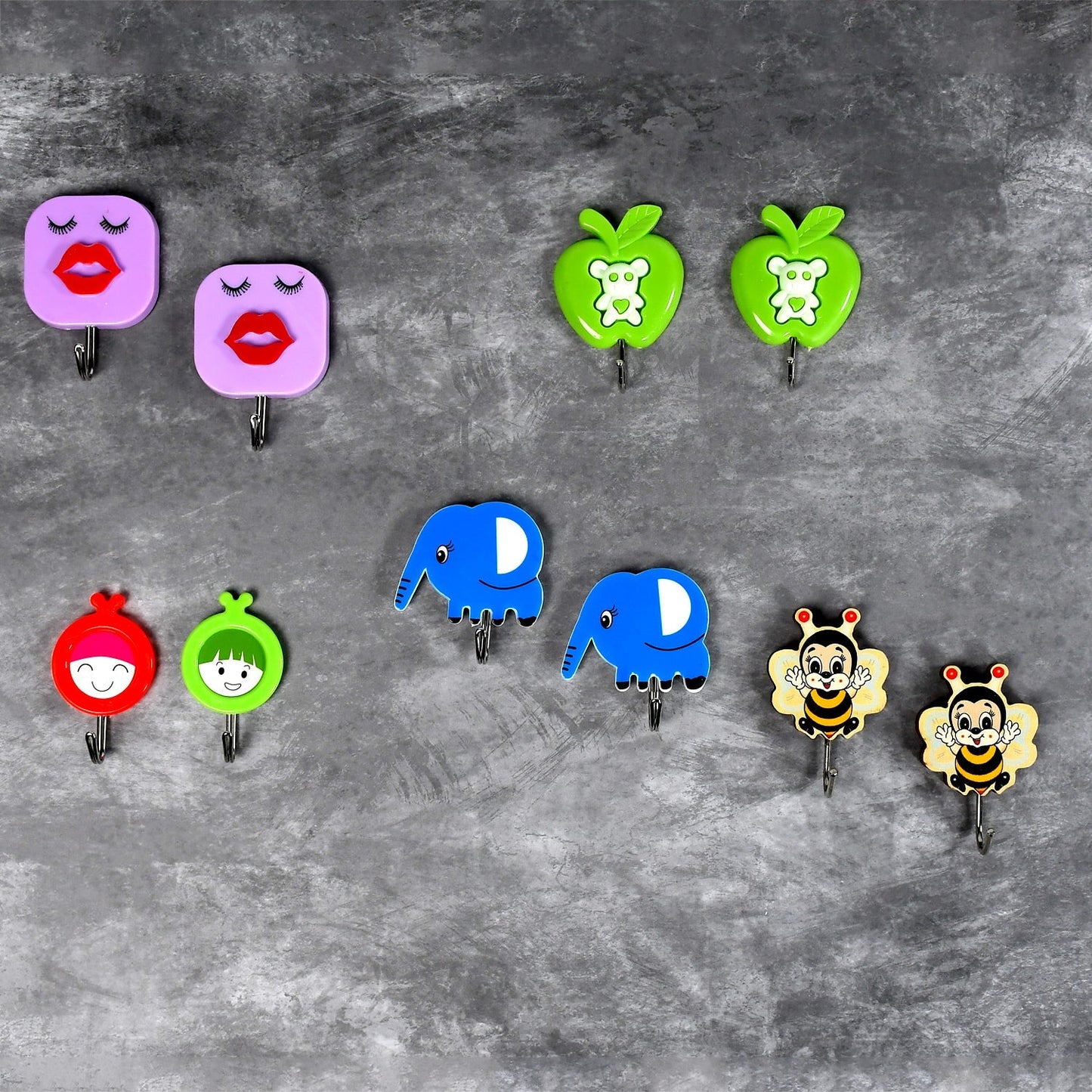 4497 Mix Design Strong Adhesive Hook Wall Hooks High Quality Premium Hook For Home , Office , & Multiuse Hook ( Set of 10 )