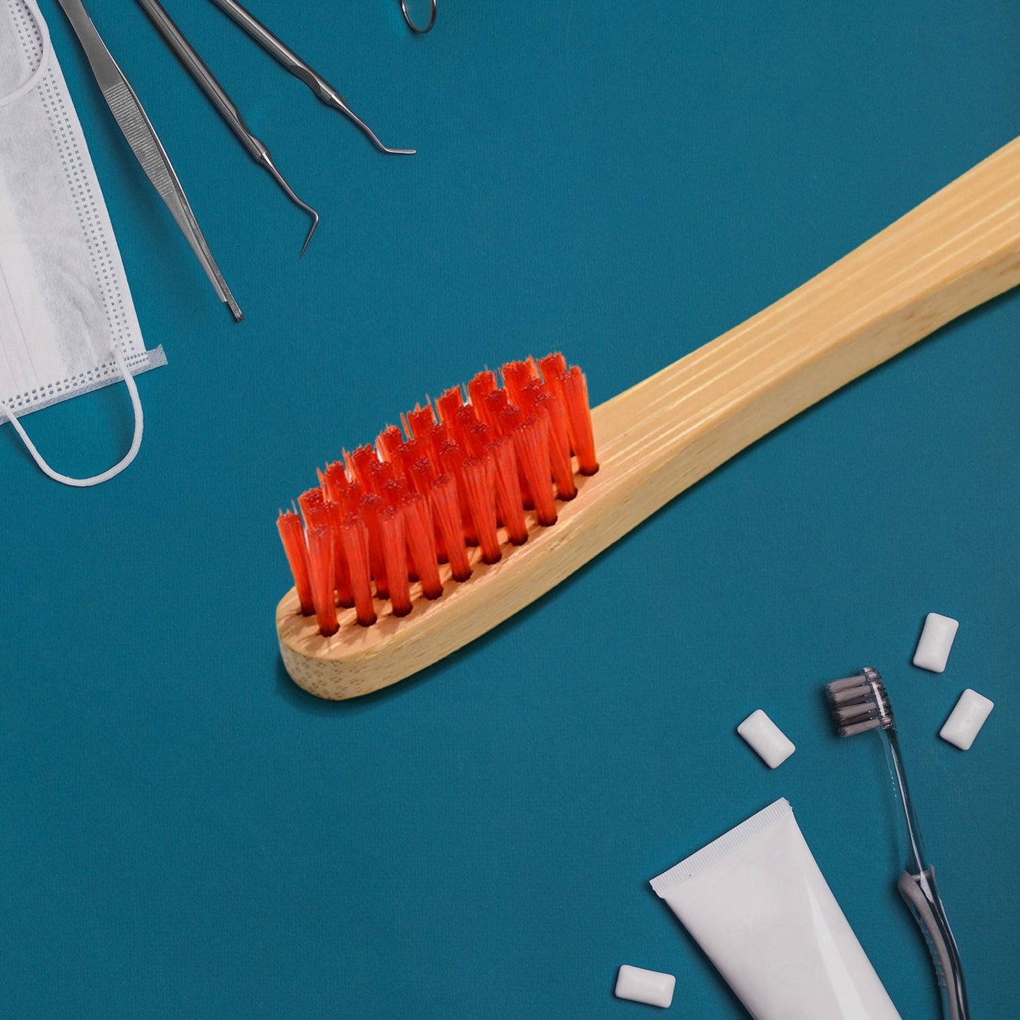 Bamboo Wooden Toothbrush Soft Toothbrush Wooden Child Bamboo Toothbrush Biodegradable Manual Toothbrush for Adult, Kids (15 pcs set / With Round Box)