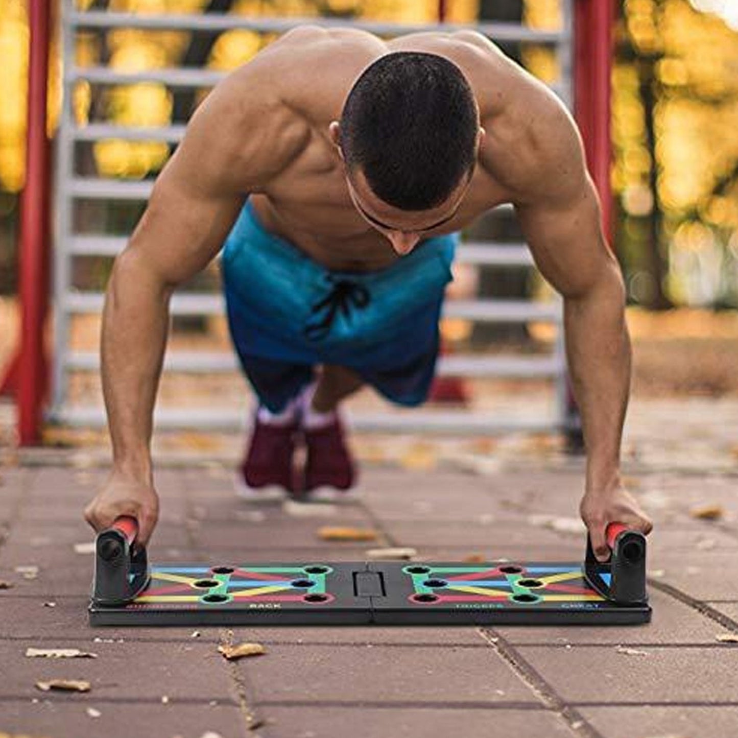 6650 Body Building Portable Push Up Board System with Strong Grip Handle for Chest Press, Gym & Home Exercise, Strength Training, Dips/Push Up Stand for Men & Women
