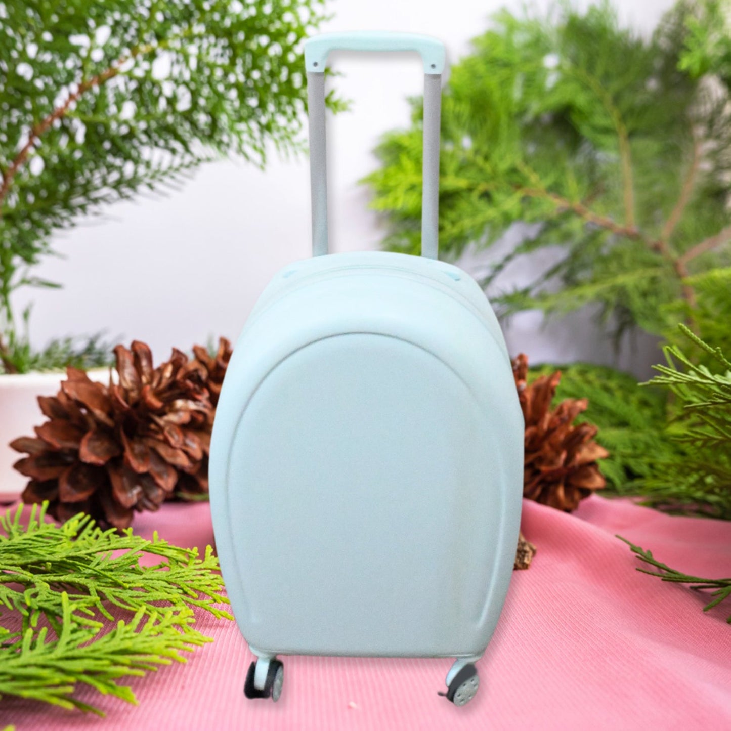 17849 Suitcase For Kids, Girls Green Small Cabin Hard Cover Holiday Carry On Trolley with Extendable Handle, Children's Luggage, Trolley Rolling Luggage for Toddlers Men Woman (Mix Color)