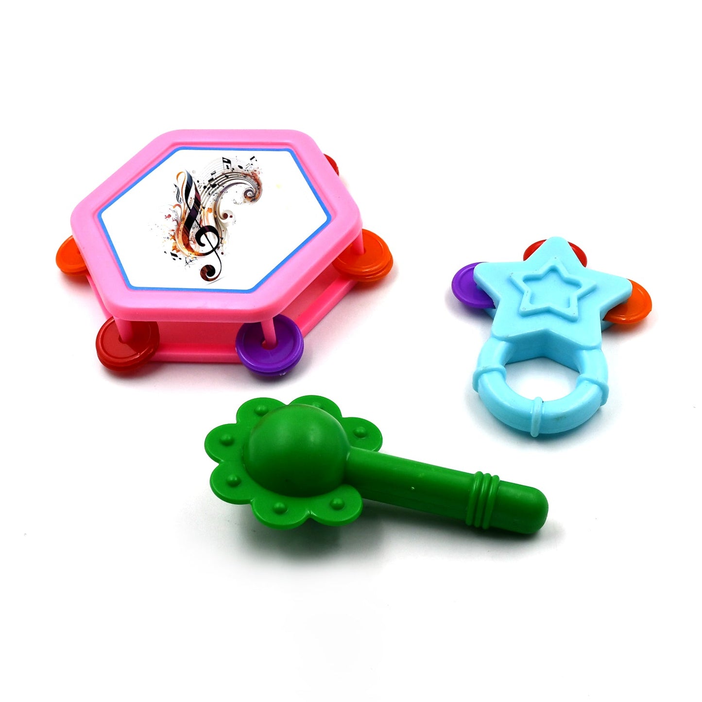 Musical Gallery Khanjari Musical Instrument Toy Baby Play Toy Fun Return Gift for Kids Birthday (3 Pc Set)