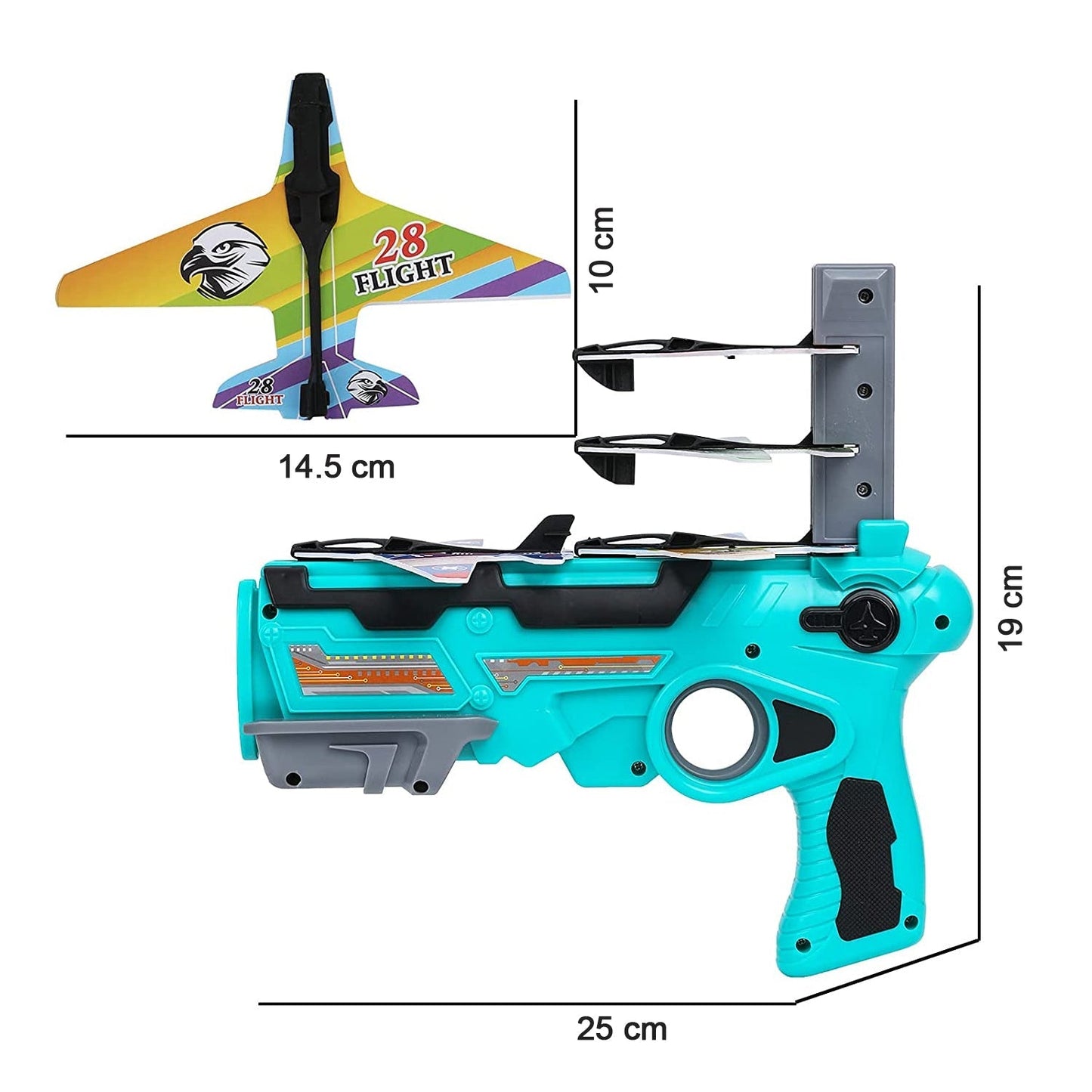 4413 Airplane Launcher Toy Catapult aircrafts Gun with 4 Foam aircrafts