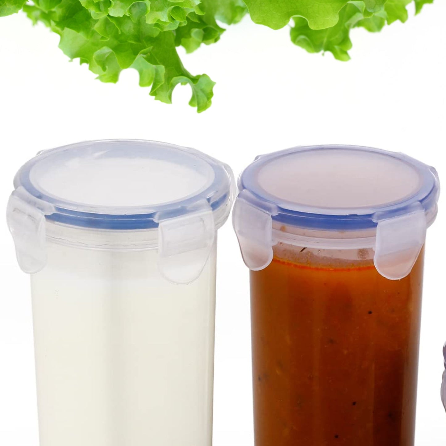 5830 Plastic Liquid Round Airtight Food Storage Container with Leak Proof Locking Lid BPA Free Container for Kitchen, 5 Pcs Set Transparent, ( Approx Capacity 110 ml,160 ml,210 ml,400 ml,500 ml)
