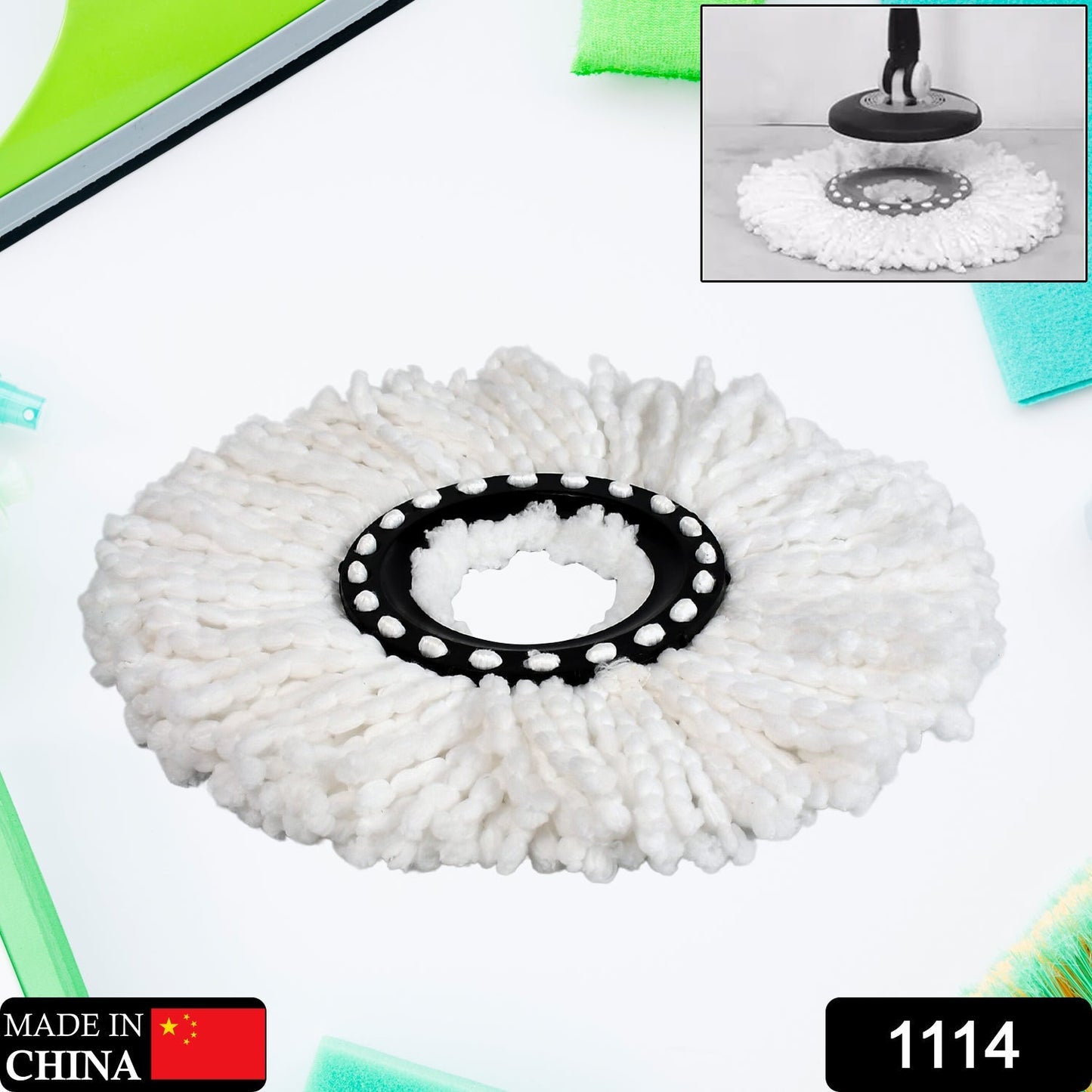 1114 Polyester Mop Head Refill Easy to Replace & Easy To use Premium Refill For All Type Mop Use