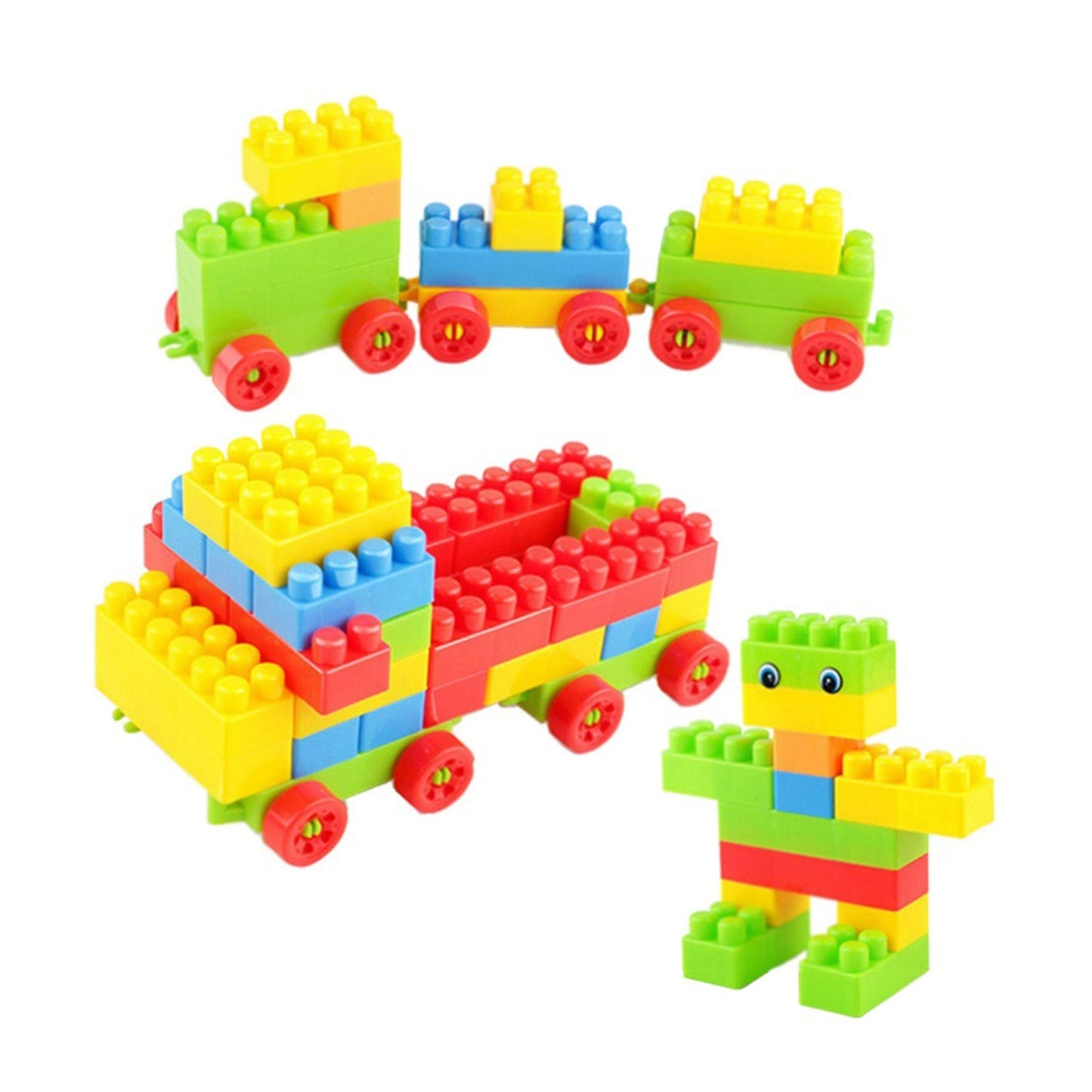 8094 Blocks Set for Kids, Play Fun and Learning Blocks for Kids Games for Children Block Game Puzzles Set Boys, Children (Multicolor, 60 Bricks Blocks)