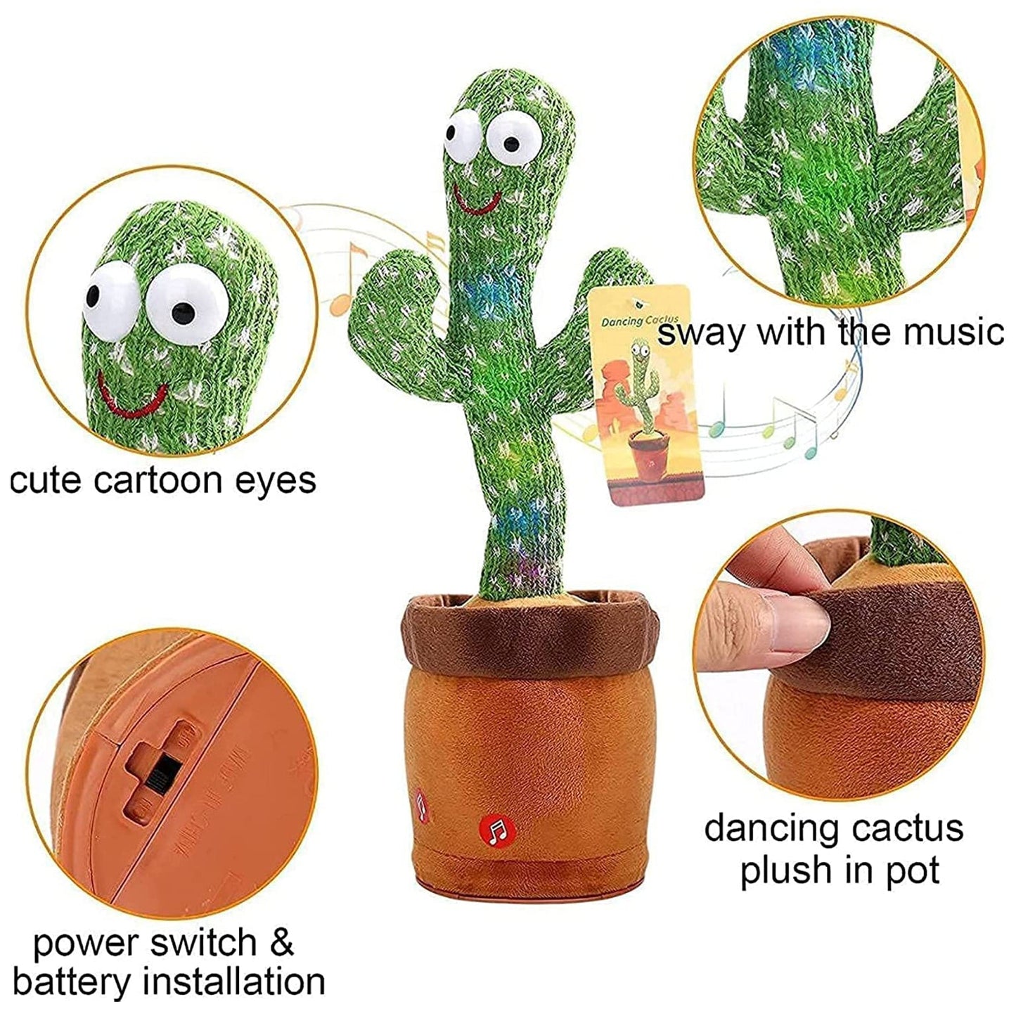 8047L Dancing Cactus Talking Toy, Chargeable Toy (loose)