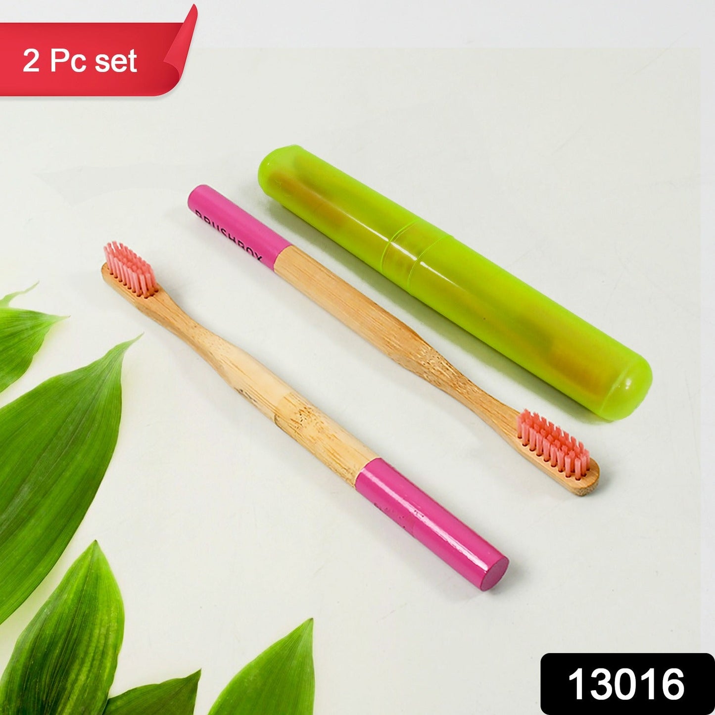 Bamboo Wooden Toothbrush Soft Bristles Toothbrush Wooden Child Bamboo Toothbrush Biodegradable Manual Toothbrush for Adult, Kids (2 Pc With Cover)