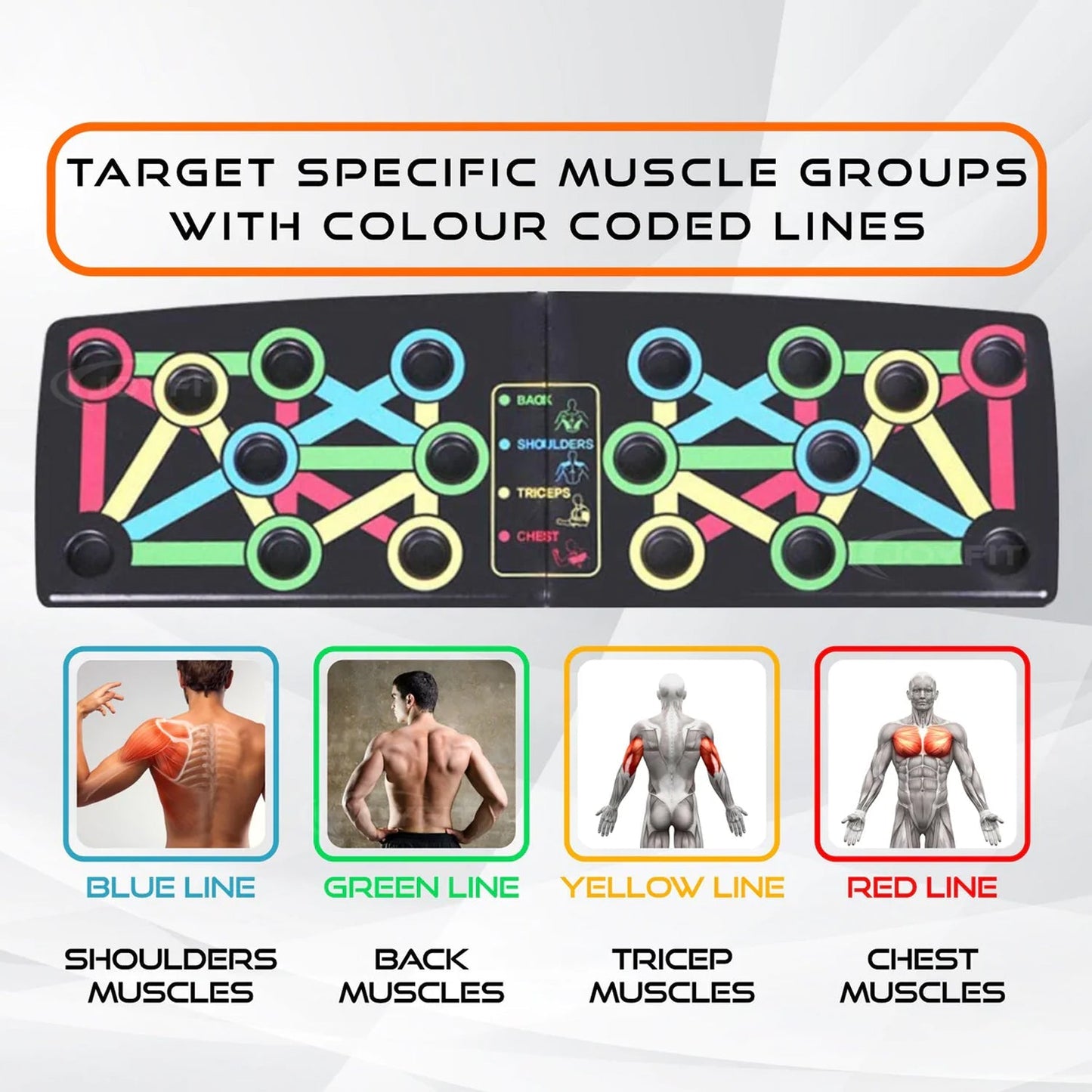 6650 Body Building Portable Push Up Board System with Strong Grip Handle for Chest Press, Gym & Home Exercise, Strength Training, Dips/Push Up Stand for Men & Women