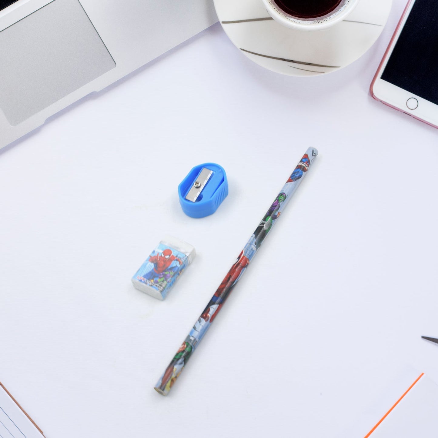 Car Shape Metal Compass Box, Pencil Case With Sharpner, Eraser, Pencil & Scale for Kids Stationery Compass Box, Stationery Gift for School Kids Compass, Pencil Box, Birthday Return Gift for Kids (5Pc Set)