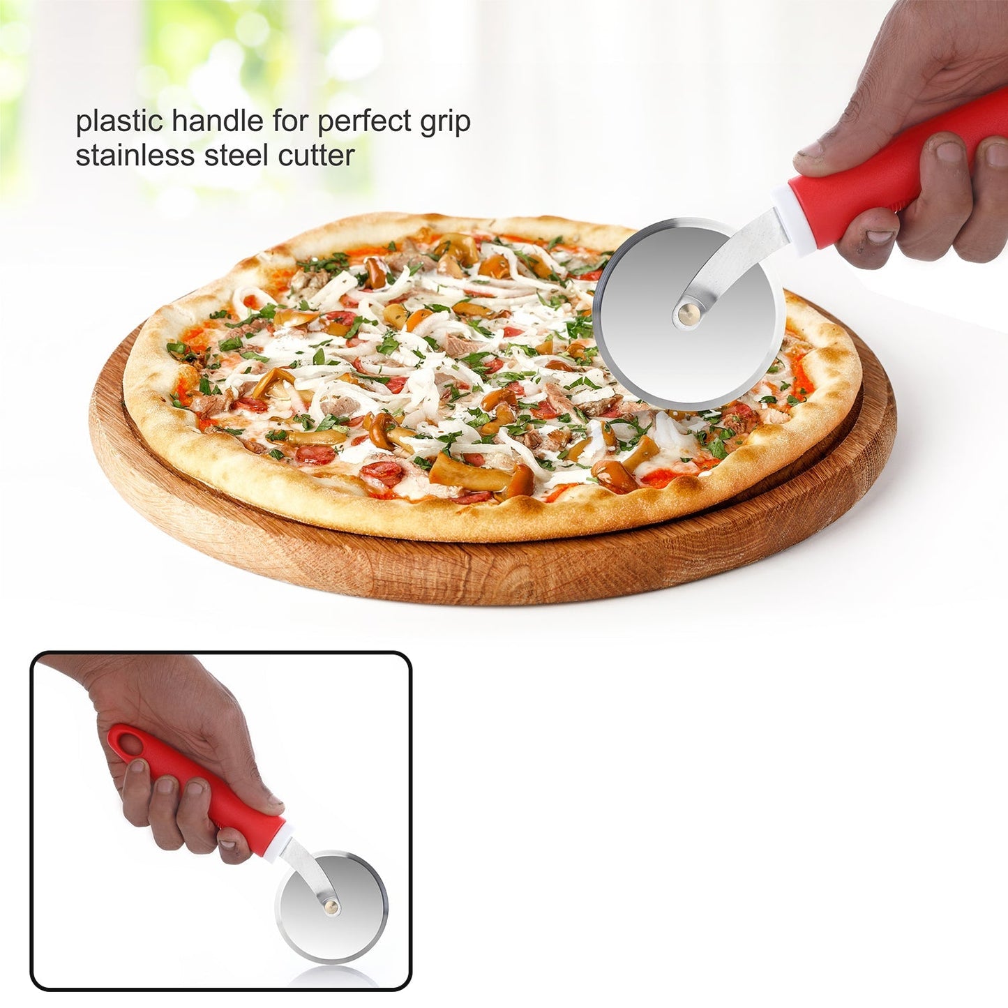 8707 Ganesh GANESH PIZZA / PASTRY CUTTER Wheel Pizza Cutter (Stainless Steel)
