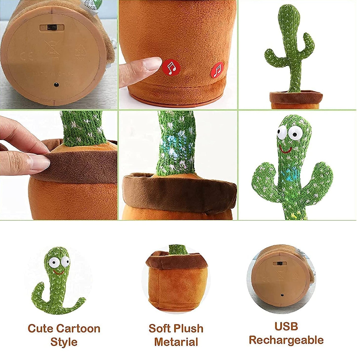 8047L Dancing Cactus Talking Toy, Chargeable Toy (loose)