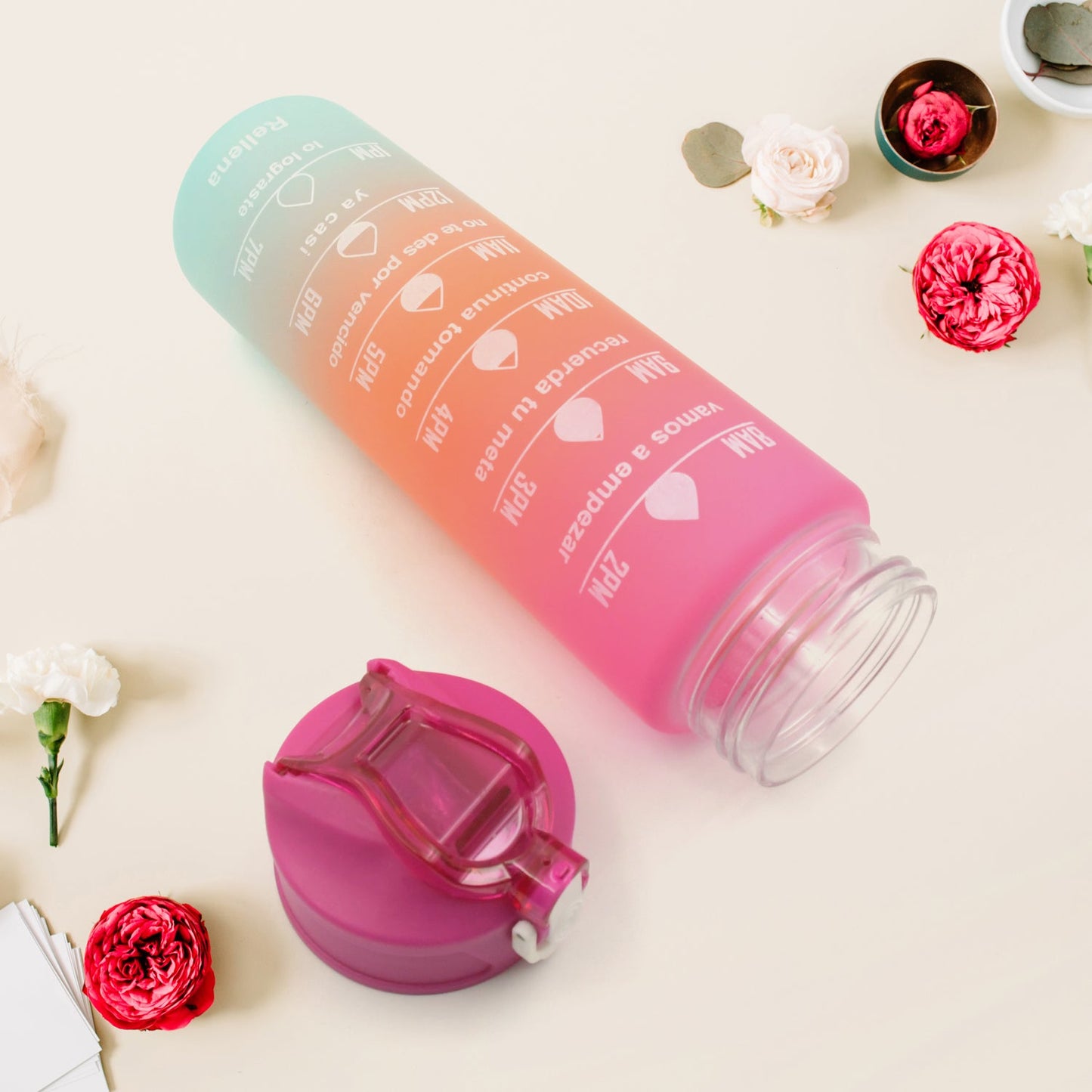 Plastic Water Bottle 2 pc Different Size Bottle High Quality Water Bottle Plastic Water Bottle BPA-Free & Leak-Proof! Cartoon Printed Design for Kids' School, For Fridge, Office, Sports, School, Gym, Yoga (2 Pc Set)