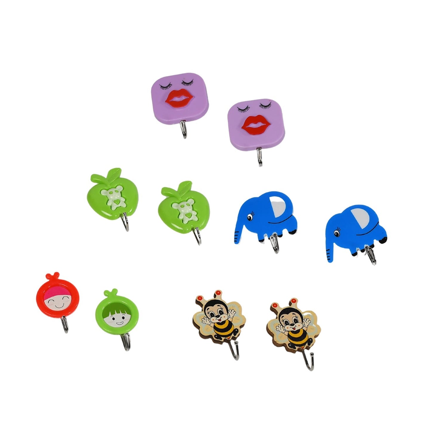 4497 Mix Design Strong Adhesive Hook Wall Hooks High Quality Premium Hook For Home , Office , & Multiuse Hook ( Set of 10 )