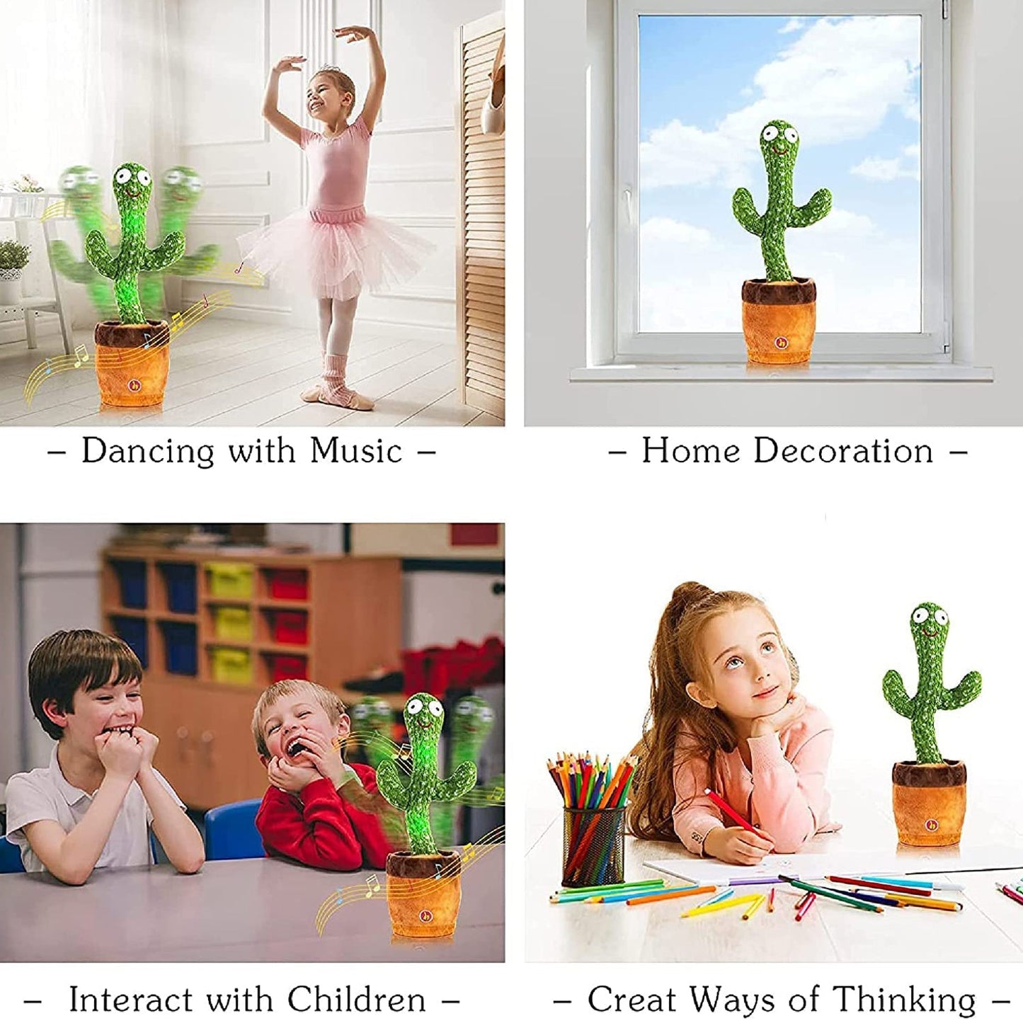 8047L Dancing Cactus Talking Toy, Chargeable Toy (loose)