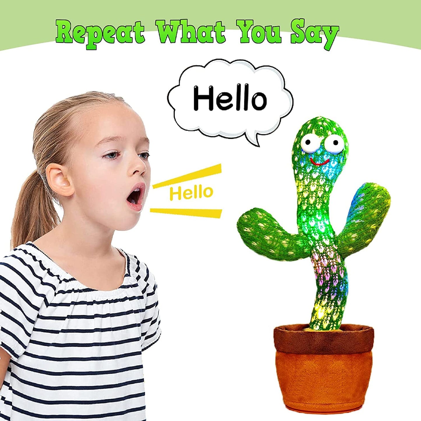 8047L Dancing Cactus Talking Toy, Chargeable Toy (loose)