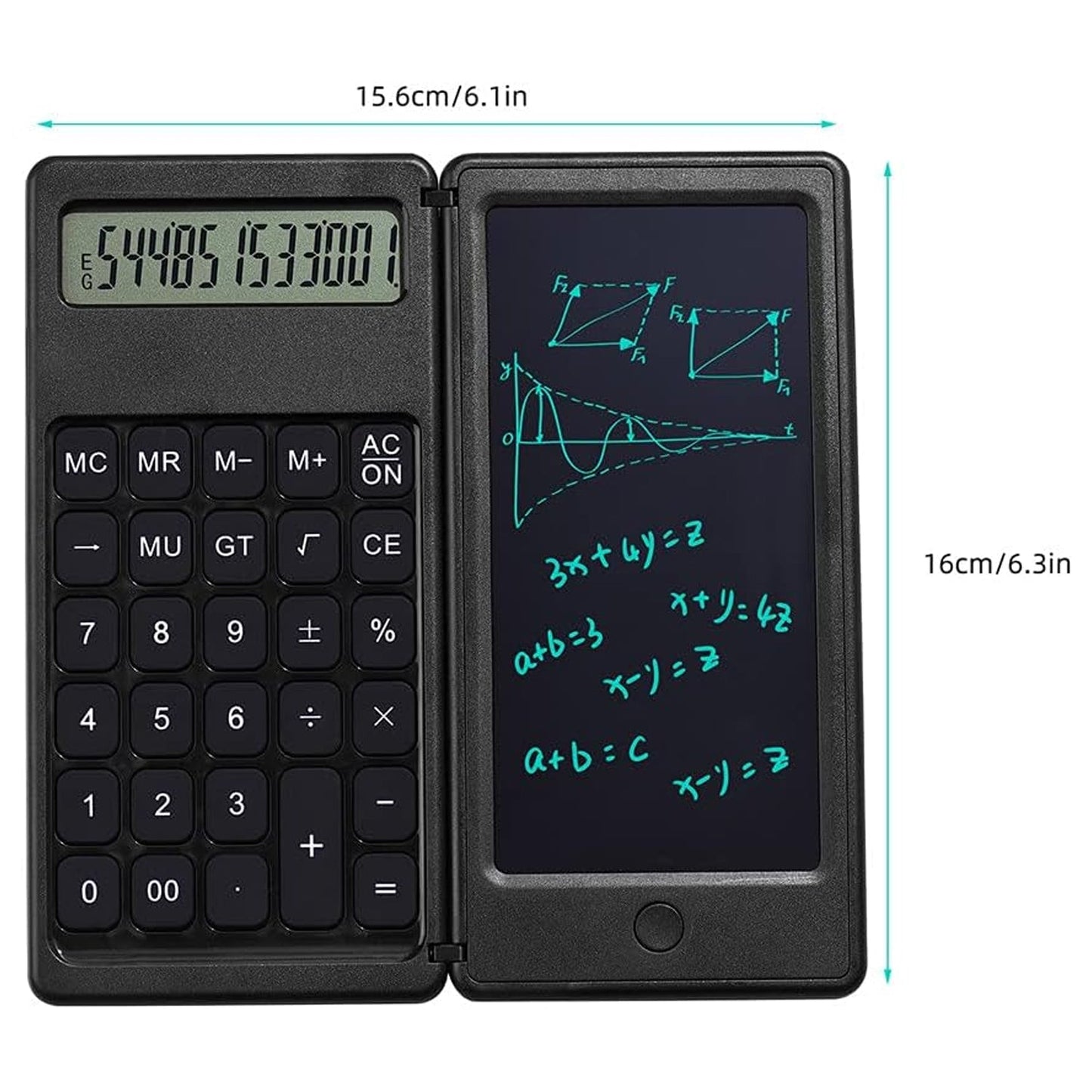 Foldable Calculator With 6 Inch LCD Tablet Digital Drawing Pad Stylus Pen Erase Button Lock Function Smart Calculator -01
