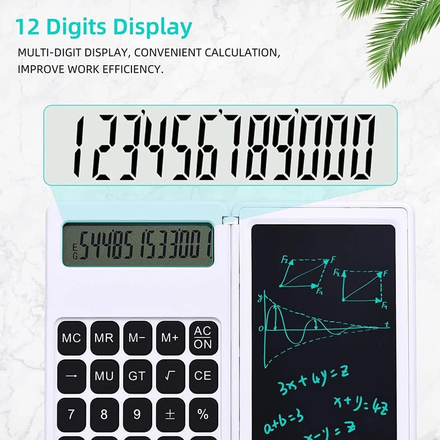 Foldable Calculator With 6 Inch LCD Tablet Digital Drawing Pad Stylus Pen Erase Button Lock Function Smart Calculator -01