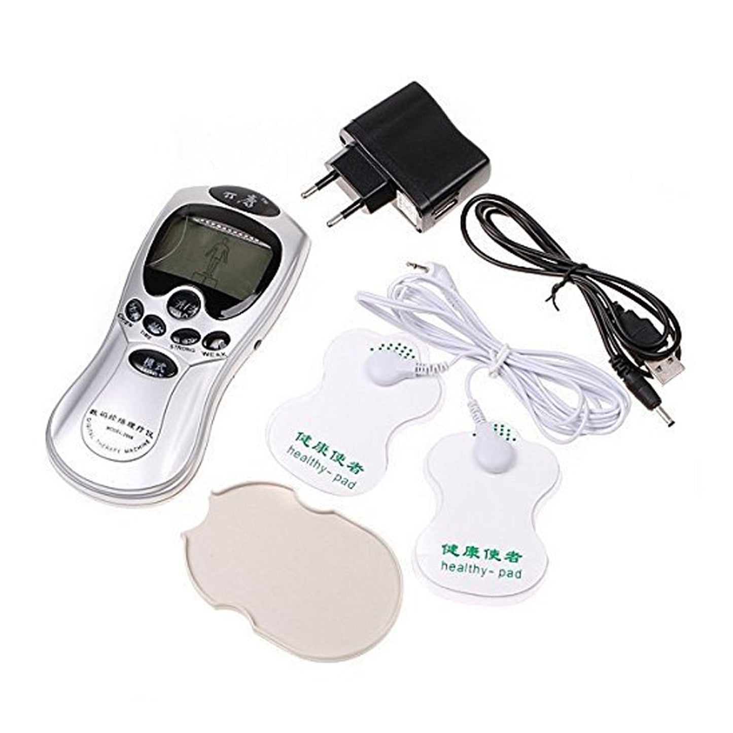 Multifunctional Massager, Health Care Digital Chinese Meridian Tens Therapy Massager Relax Body Muscle Acupuncture Machine 4 Electrode Pads & Charger Adapter and Cable, Physiotherapy, Electric Digital Therapy neck back Mane Massage