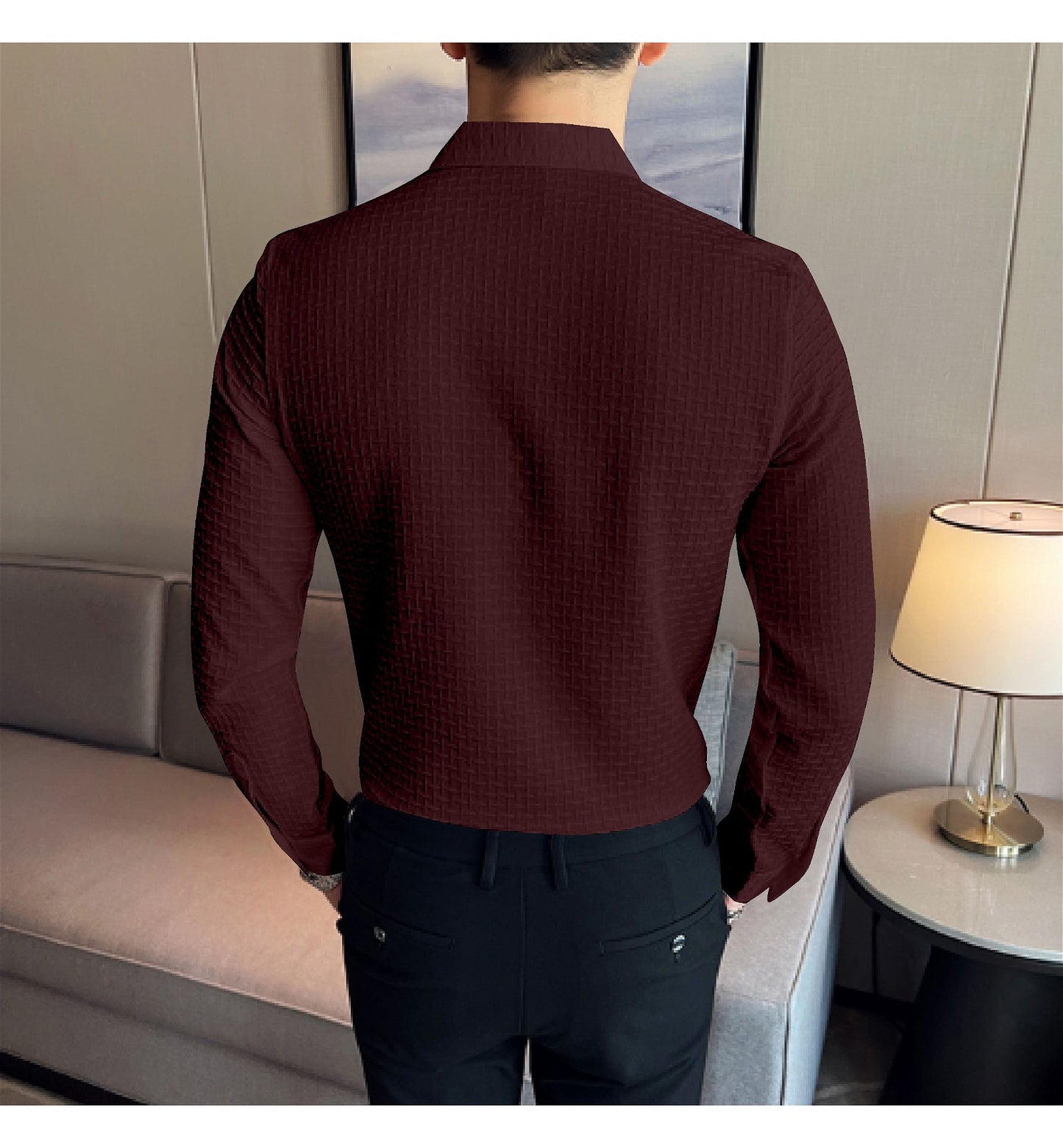 Maroon Checks Structured Premium Shirt
